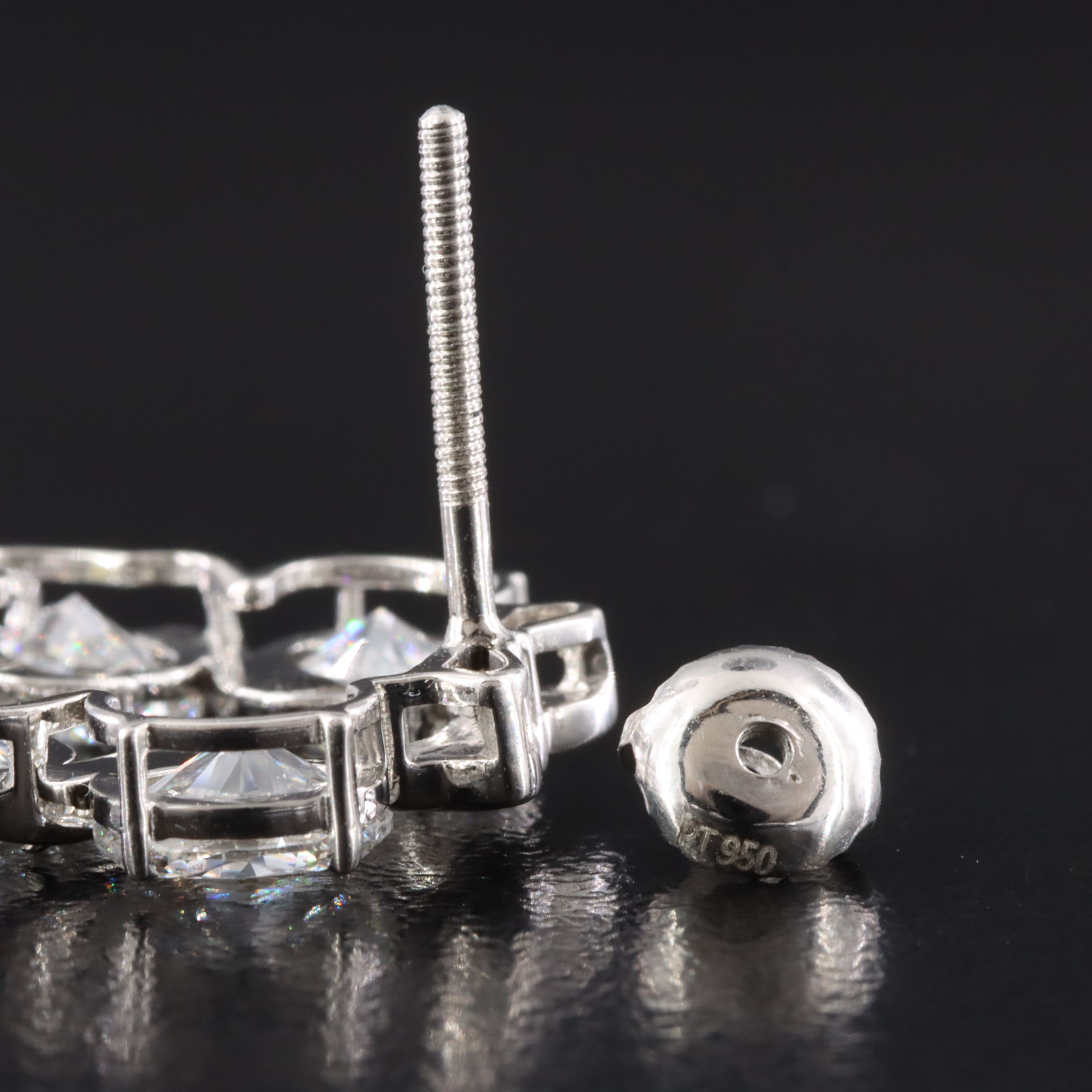 Platinum 4.98 CTW Lab Grown Diamond Earrings