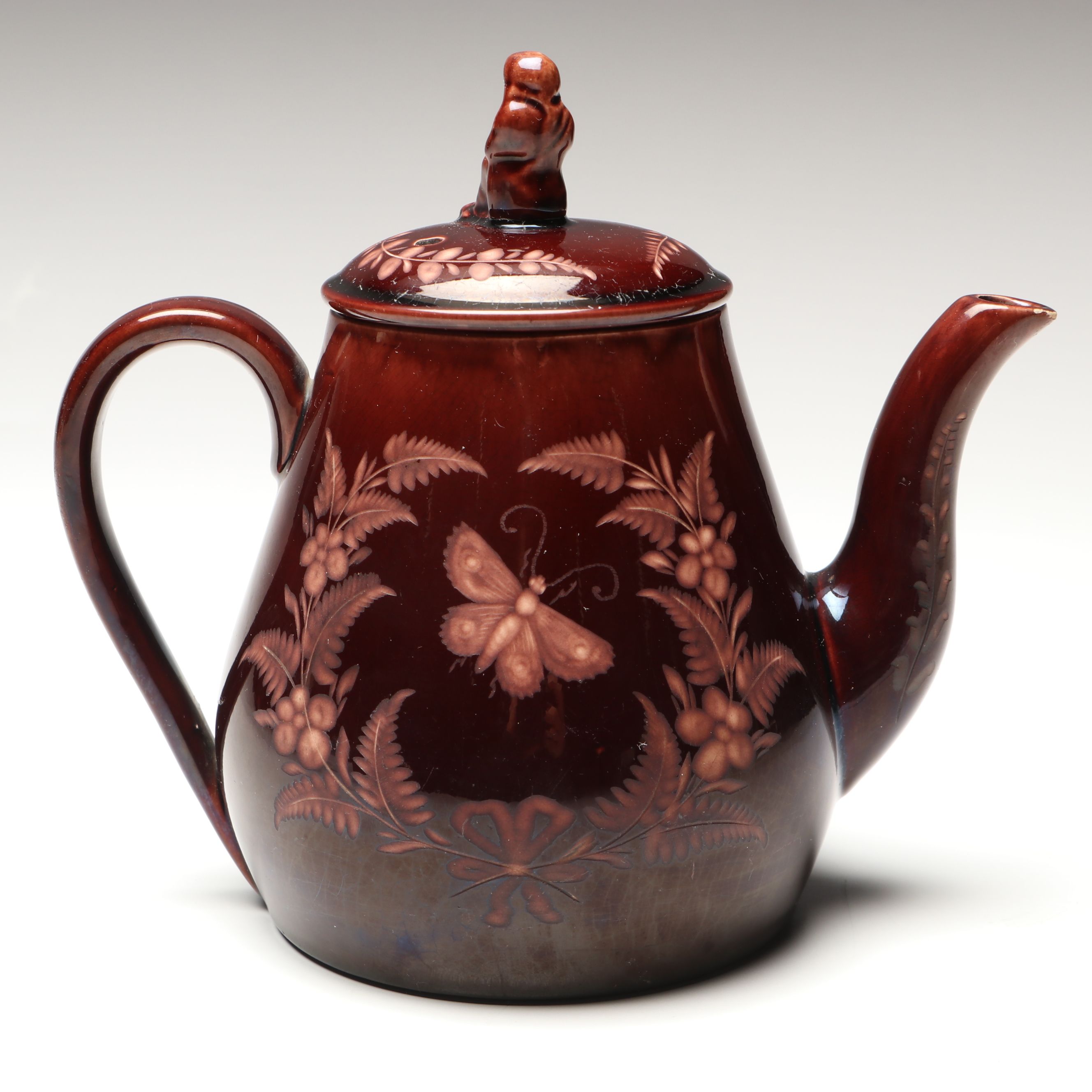 English Style Vigornian Ware Rockingham Teapot, Late 19th Century