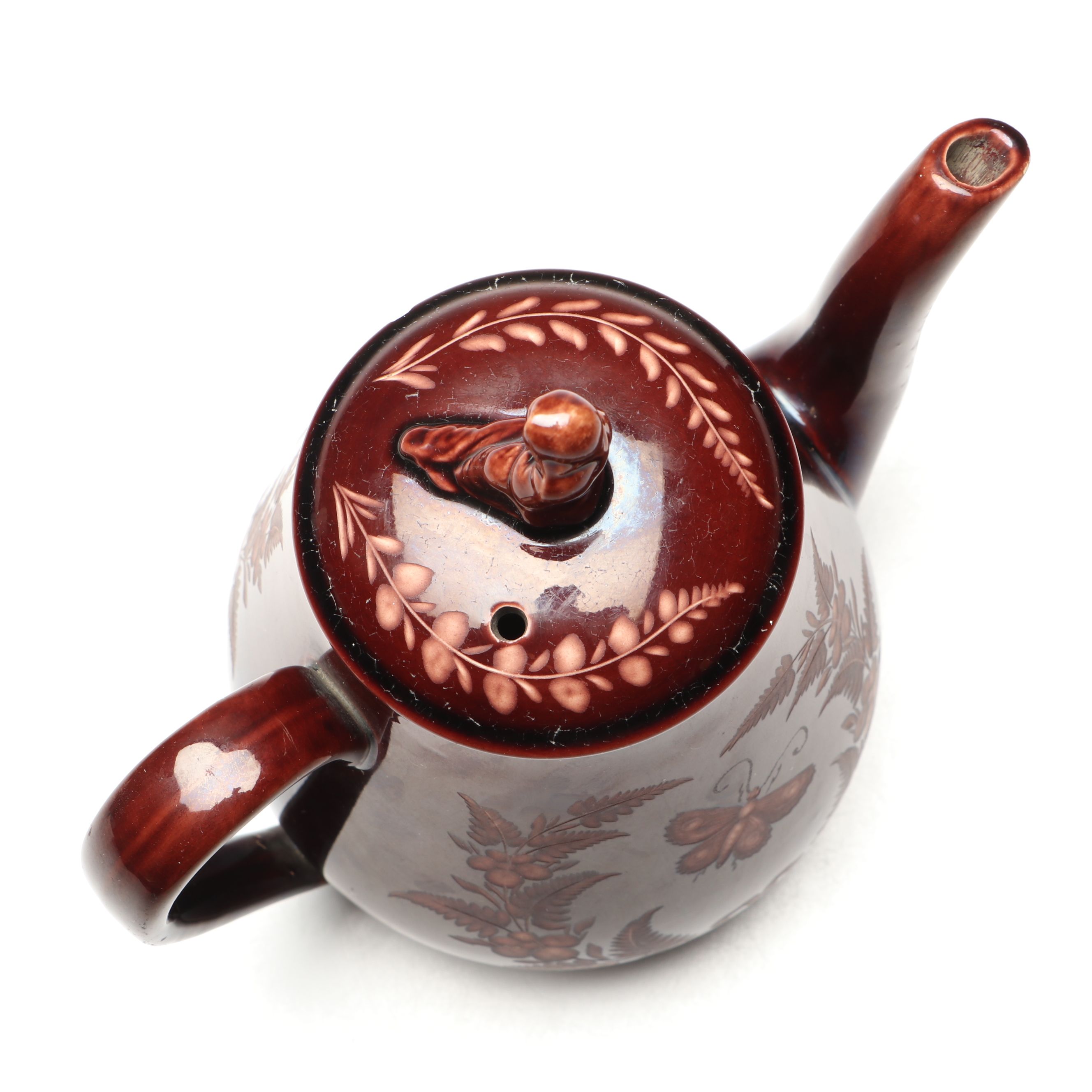 English Style Vigornian Ware Rockingham Teapot, Late 19th Century