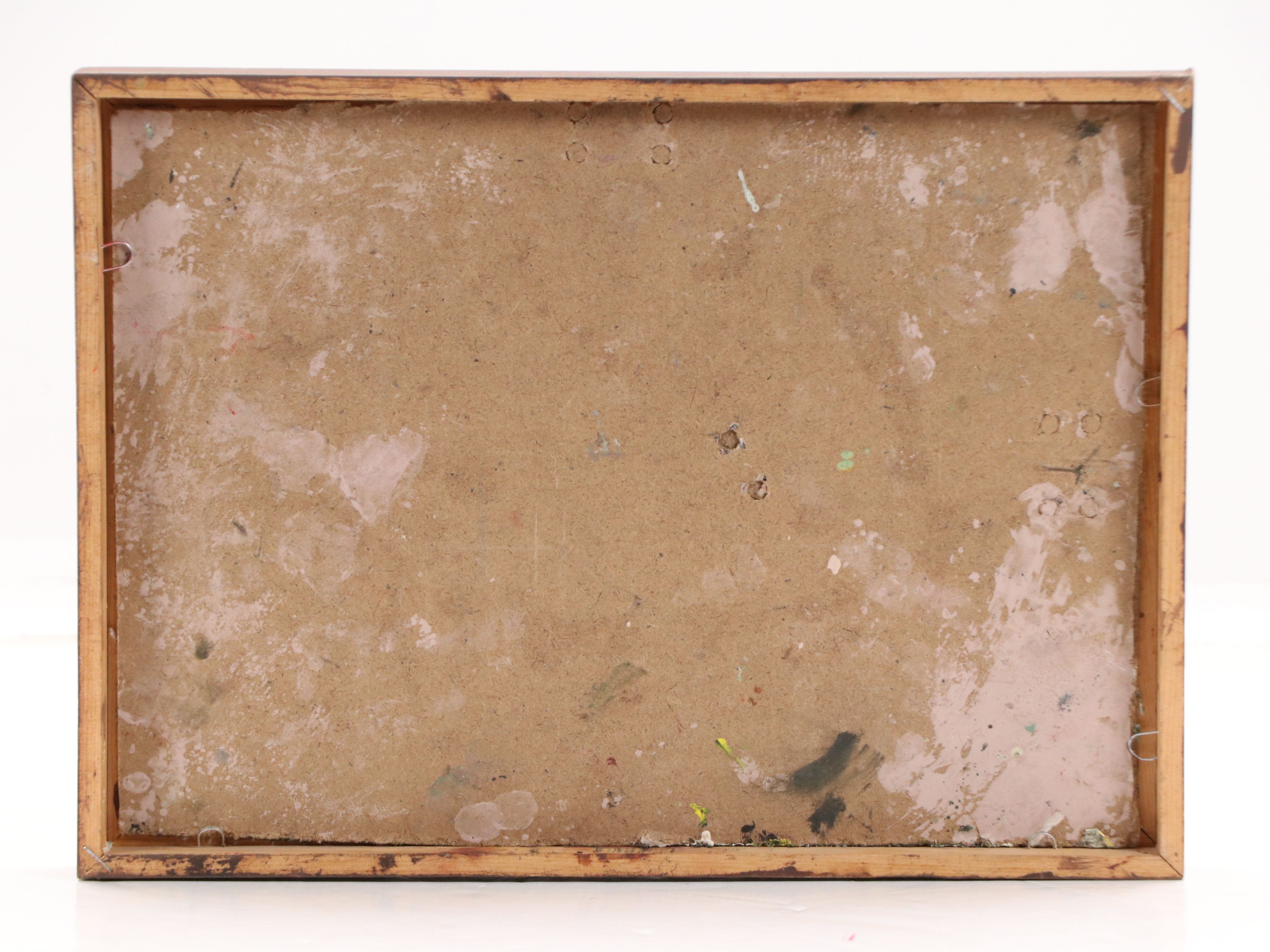 Oil Embellished Print of Crowded Boat, Late 20th Century