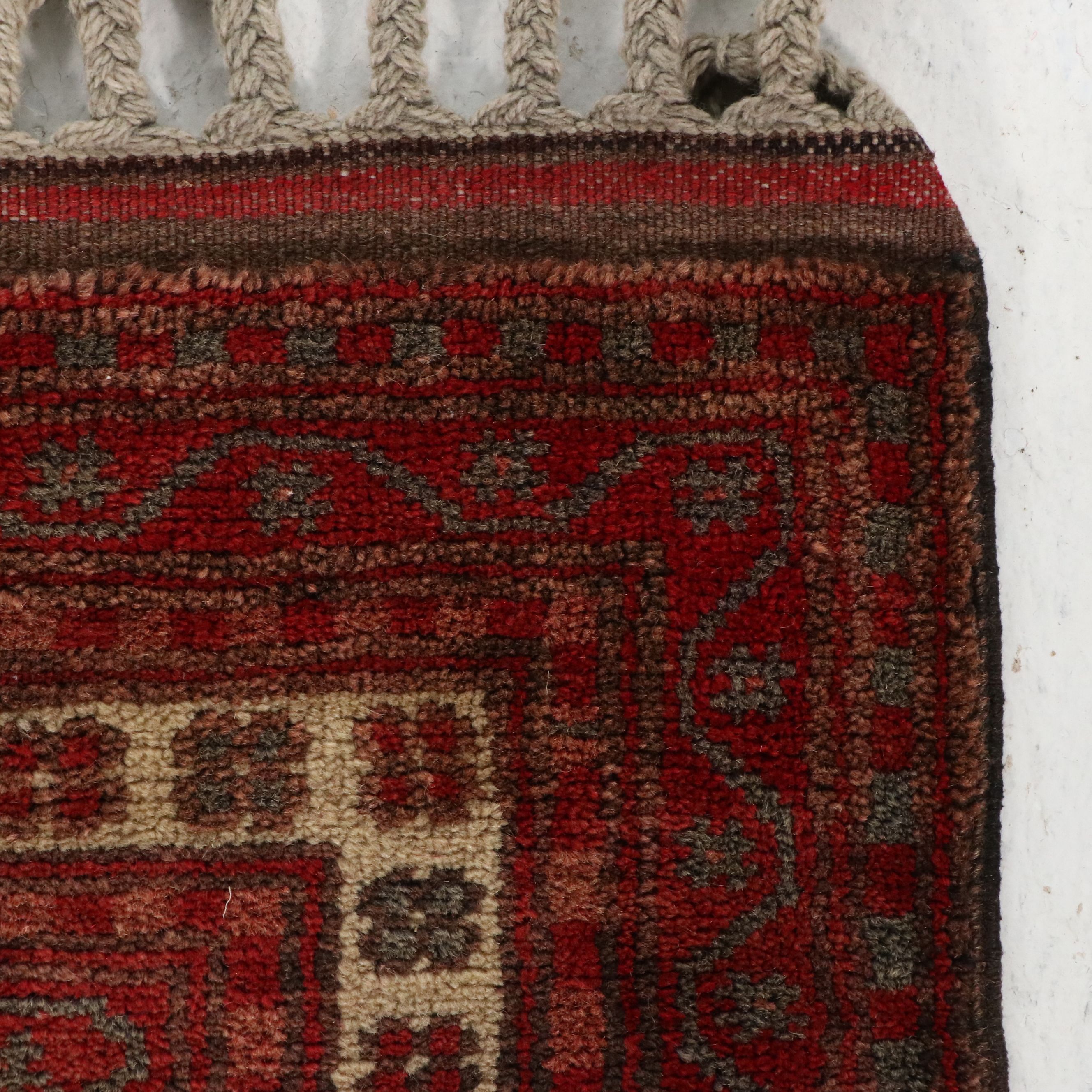 3'5 x 6'11 Hand-Knotted Afghan Baluch Area Rug