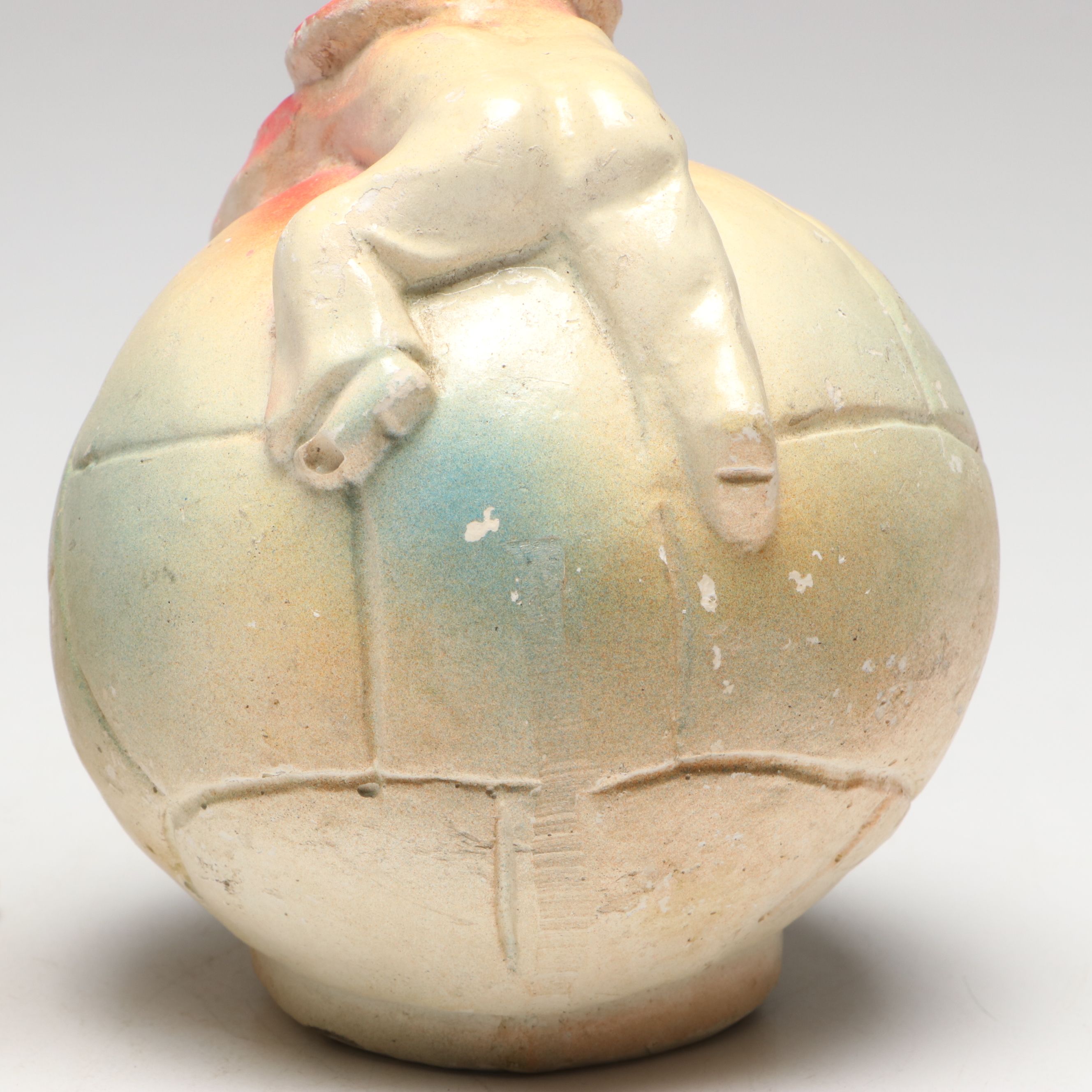 Charlie McCarthy Chalkware Carnival Figure with Bank and Eagle Shakers