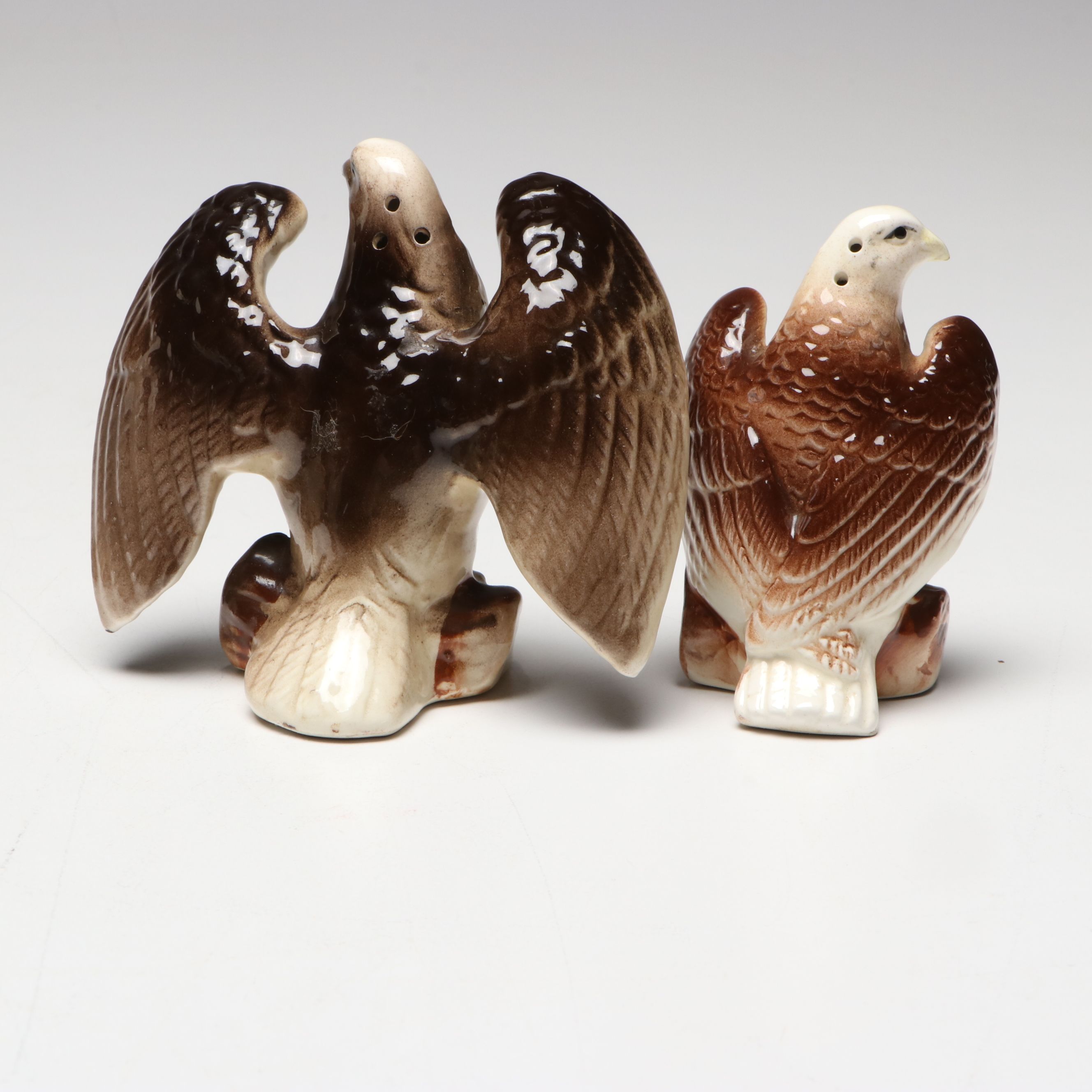 Charlie McCarthy Chalkware Carnival Figure with Bank and Eagle Shakers