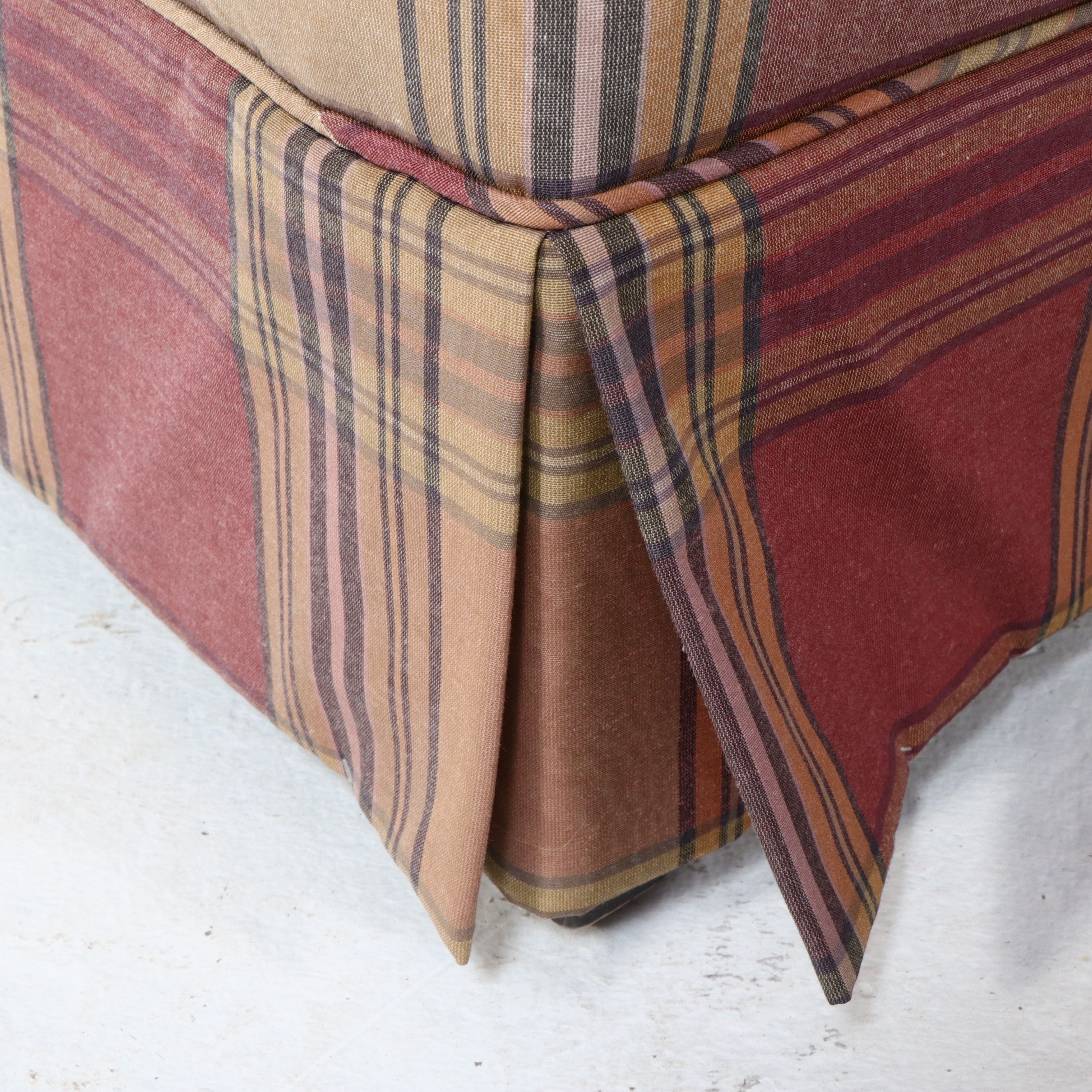 Sherrill Furniture Plaid Upholstered Armchairs and Ottoman