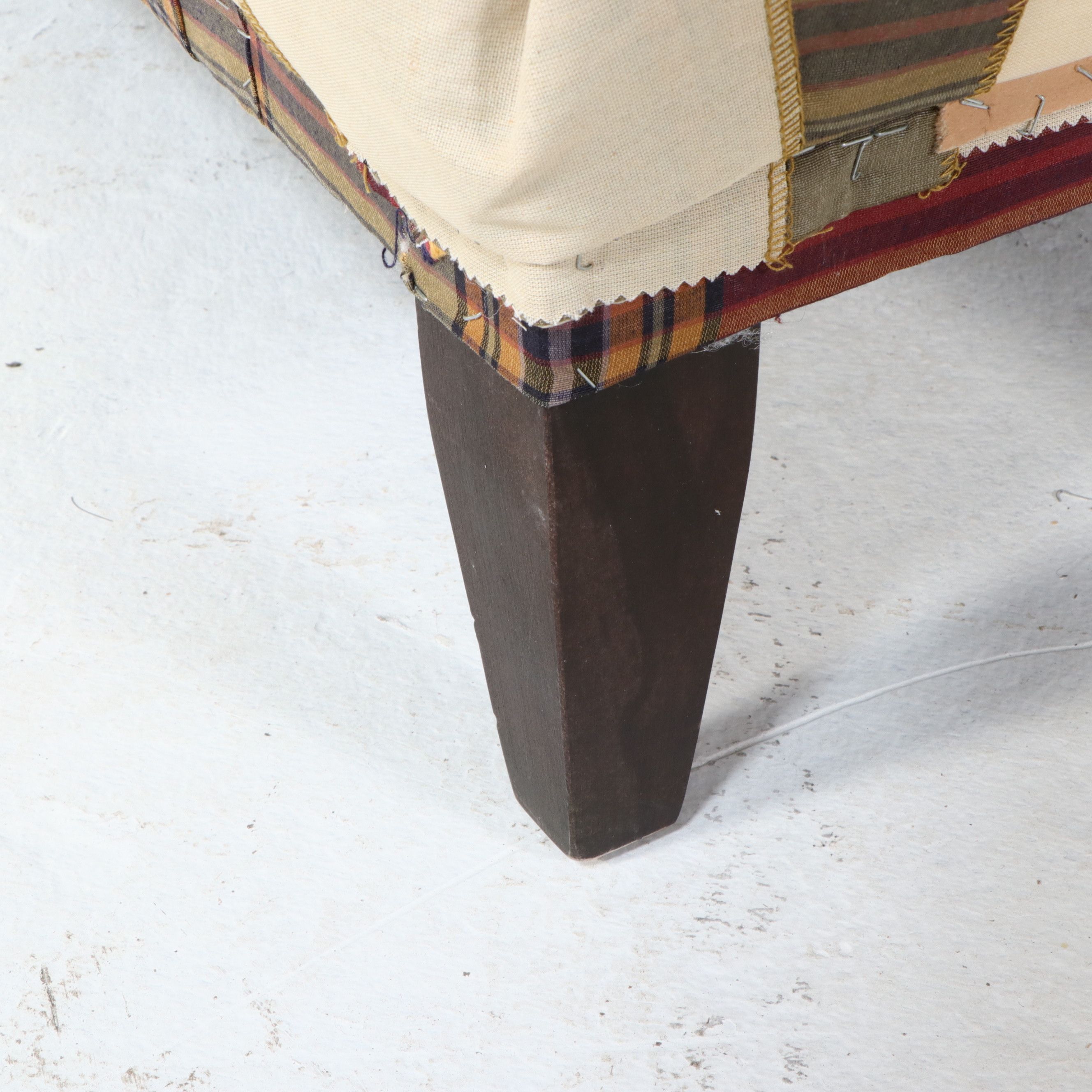 Sherrill Furniture Plaid Upholstered Armchairs and Ottoman