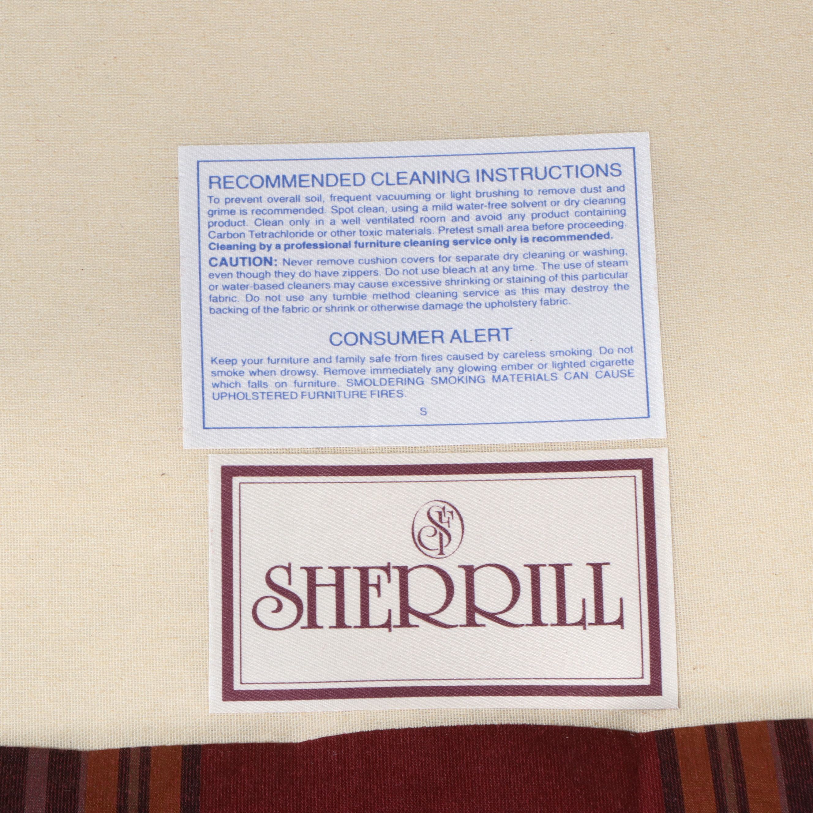 Sherrill Furniture Plaid Upholstered Armchairs and Ottoman