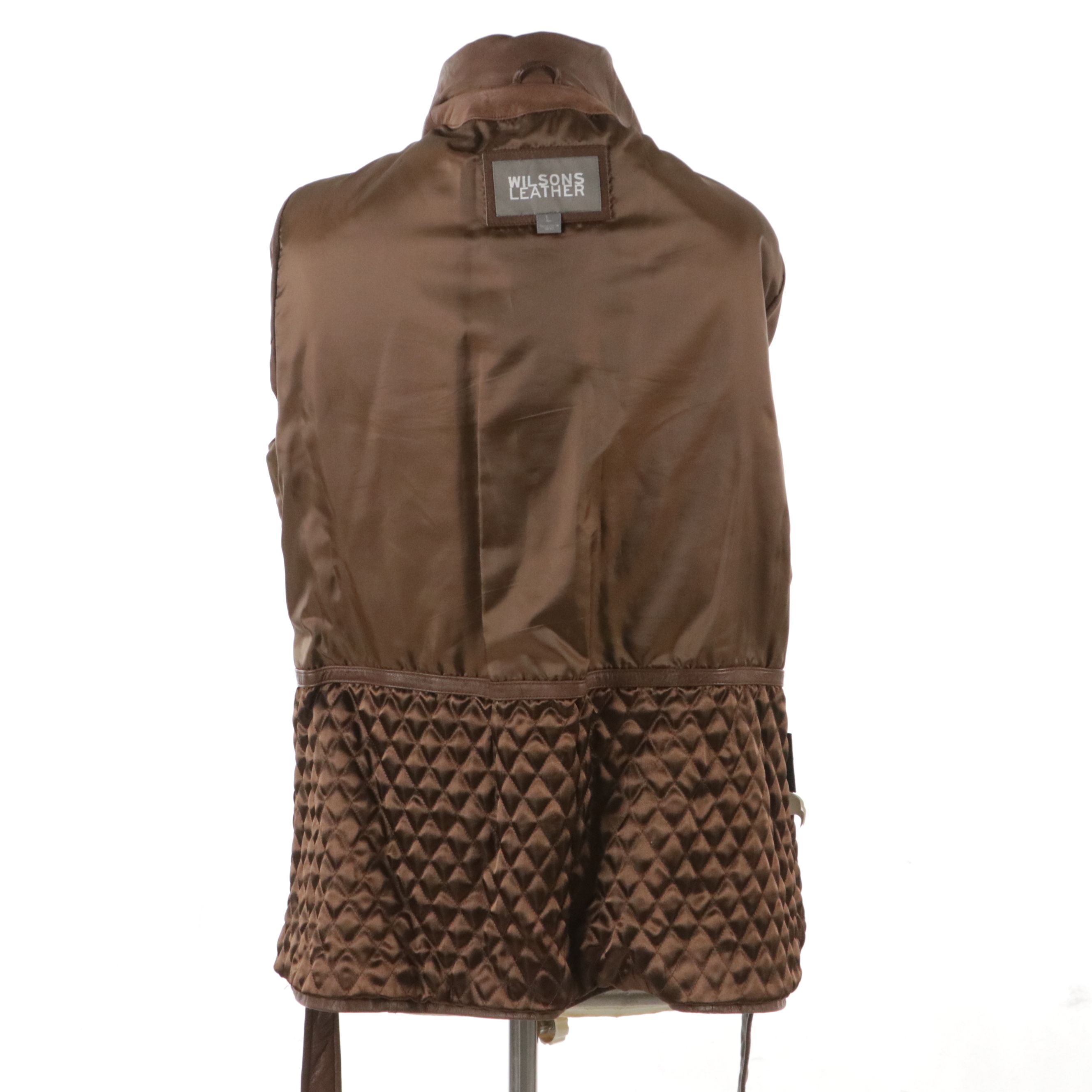 Wilsons Leather Mocha Brown Belted Leather Coat, Kenneth Cole Reaction Jacket