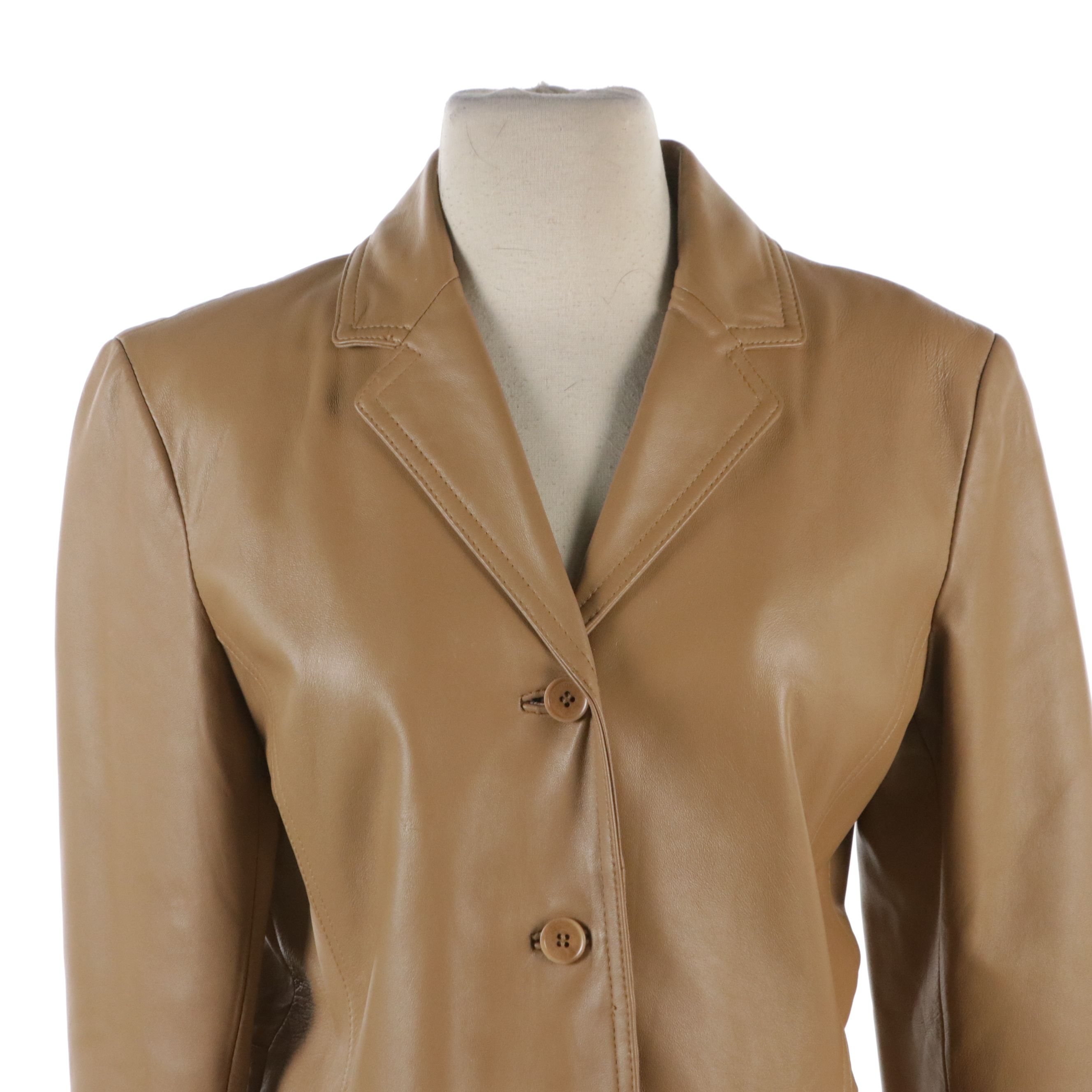 Wilsons Leather Mocha Brown Belted Leather Coat, Kenneth Cole Reaction Jacket