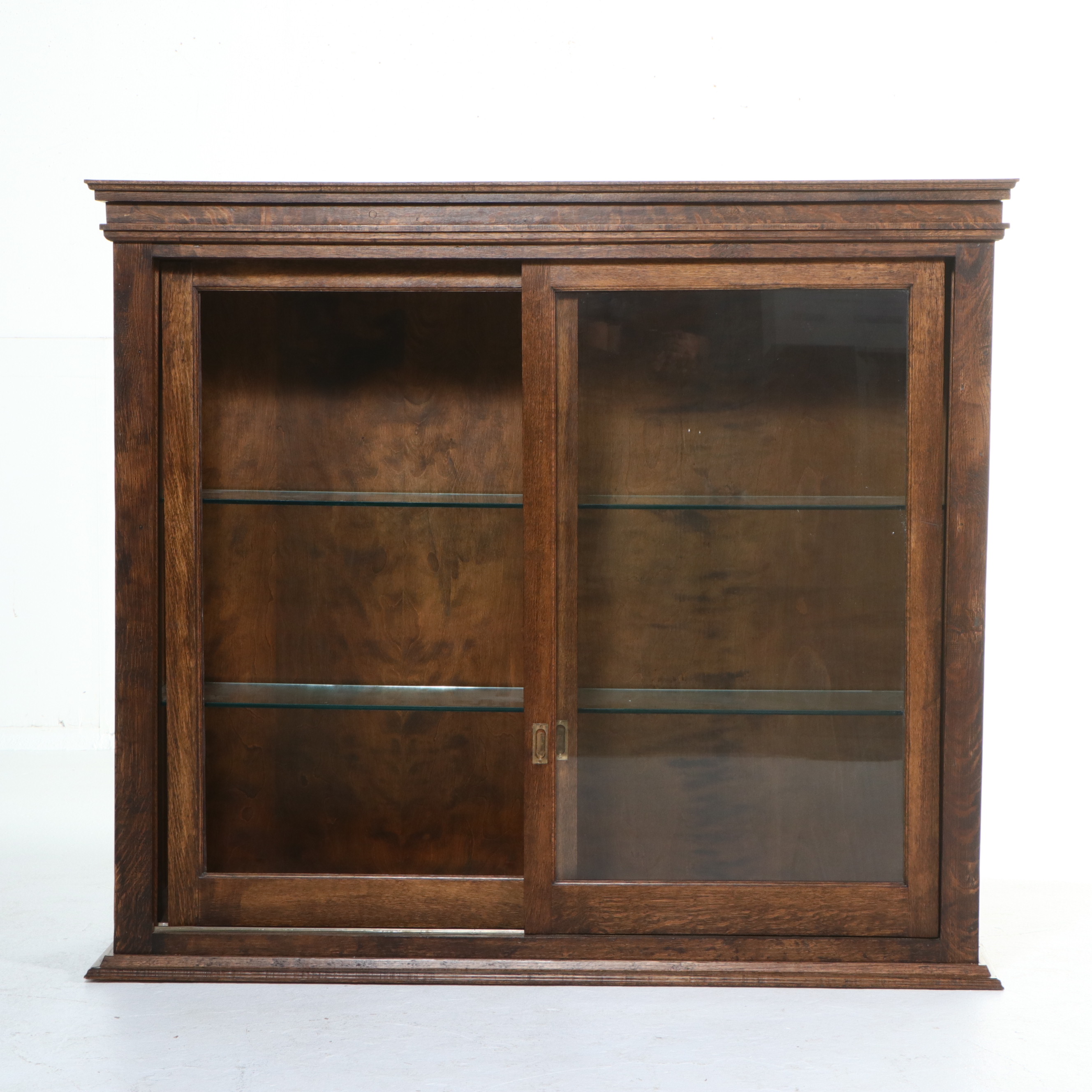 Federal Style Oak China Cabinet, Late 20th Century