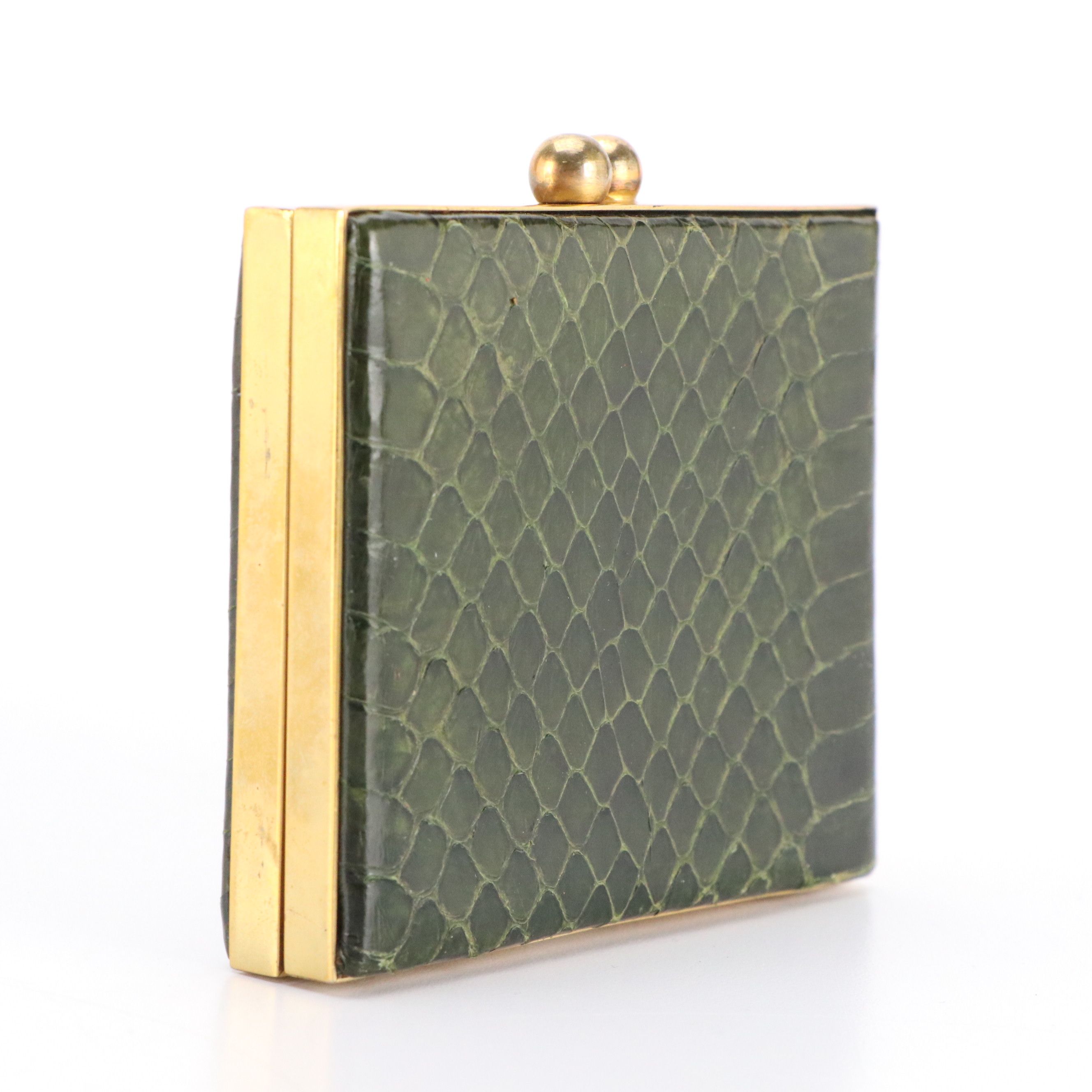 Dorette Vintage Snakeskin Cigarette Case, Other Frame Clutches and Pouches