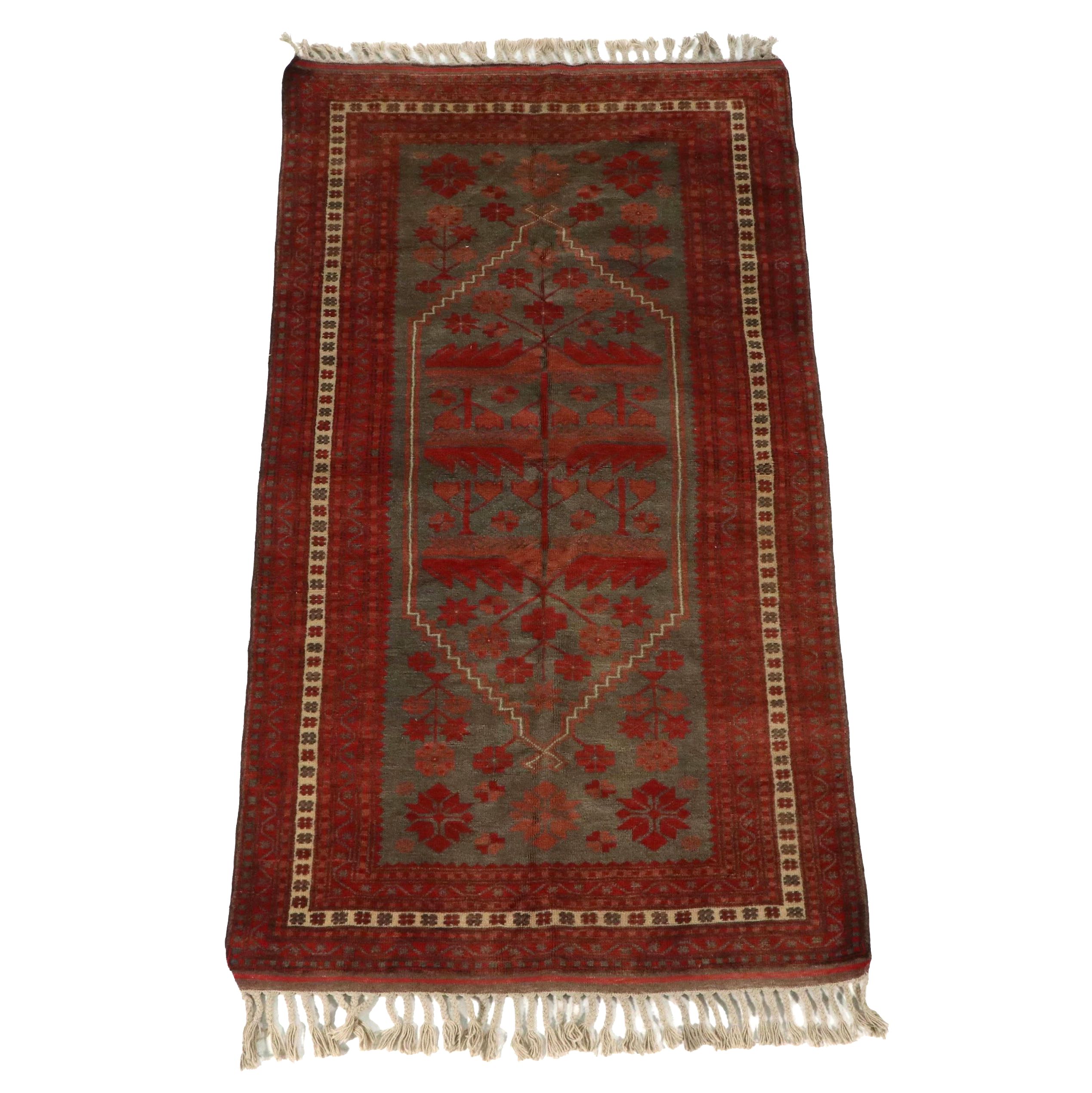 3'5 x 6'11 Hand-Knotted Afghan Baluch Area Rug