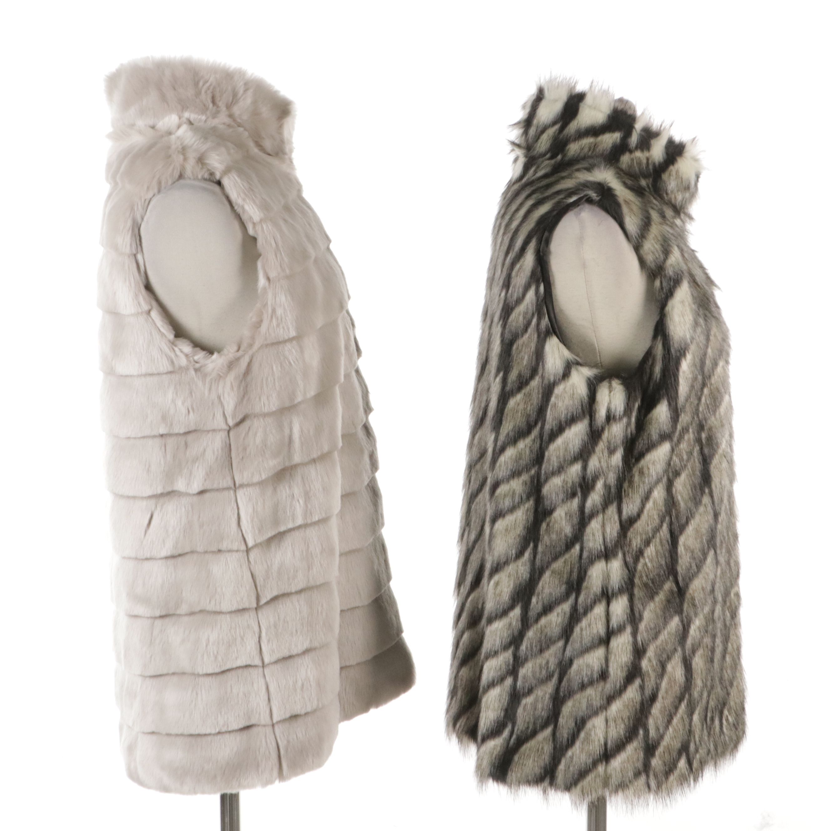 Talbots and Lisa International Faux Fur Vests