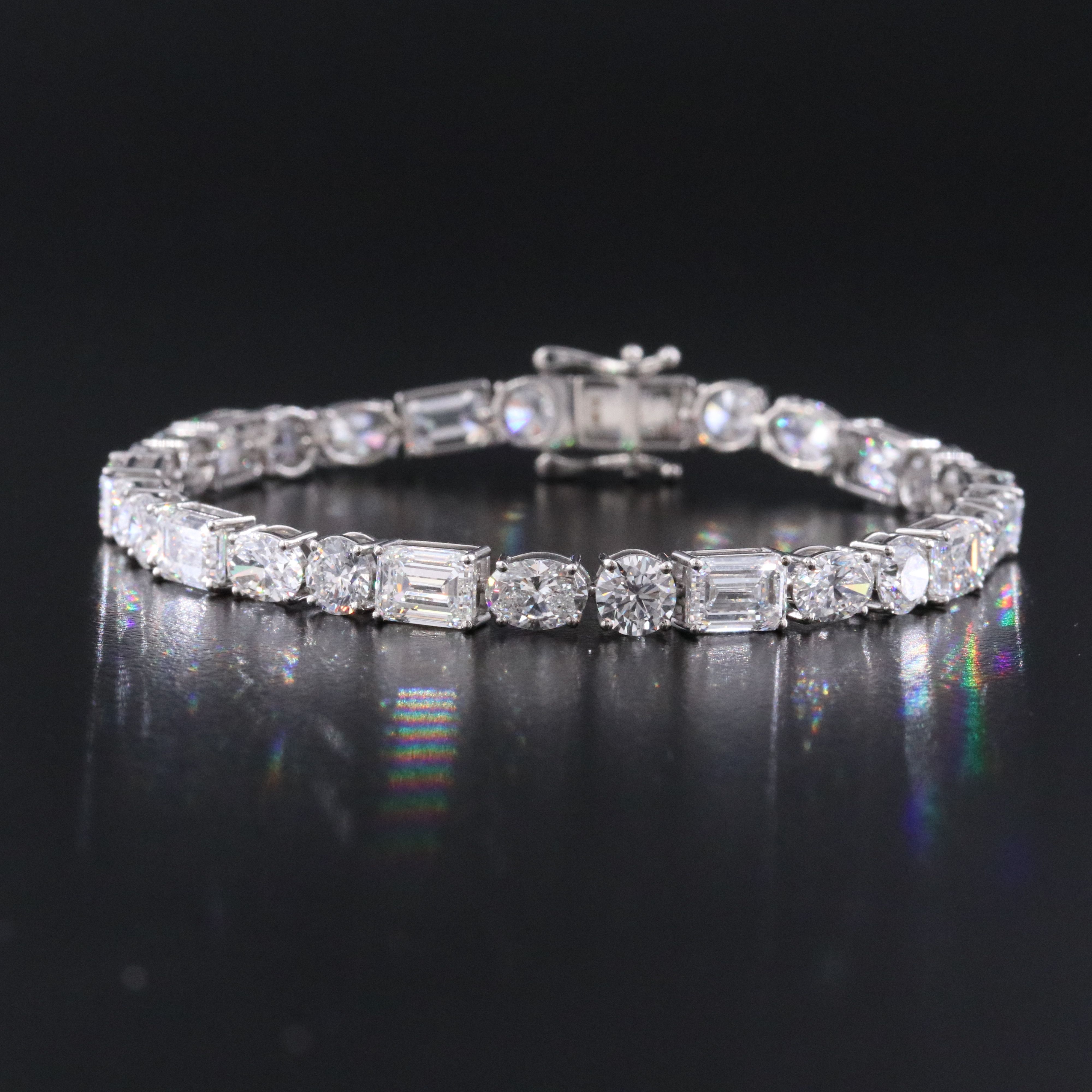 Platinum 18.31 CTW Lab Grown Diamond Line Bracelet