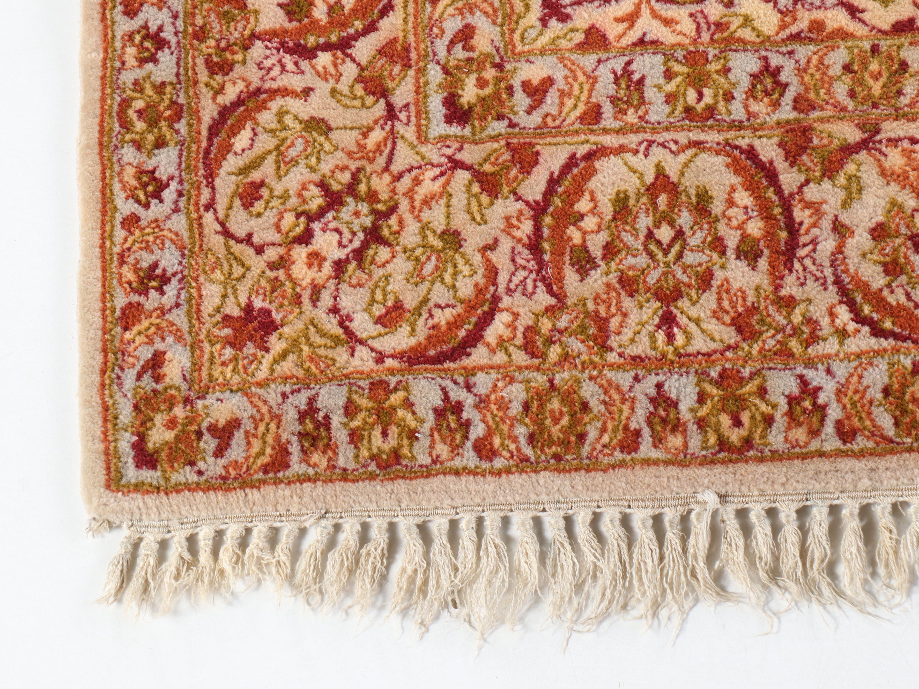 3'6 x 5'10 Hand-Knotted Indo-Persian Kerman Style Area Rug with Silk Highlights