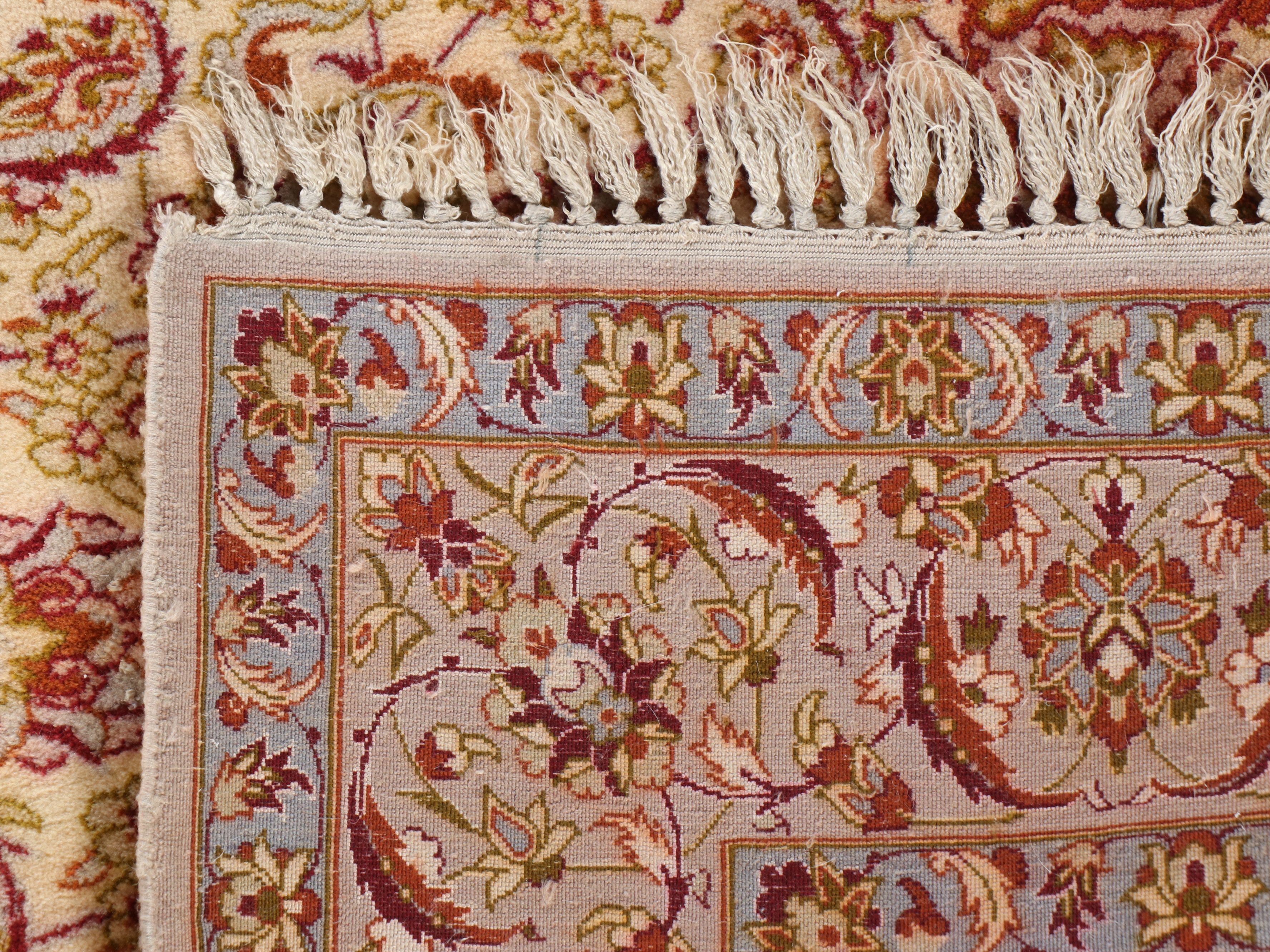 3'6 x 5'10 Hand-Knotted Indo-Persian Kerman Style Area Rug with Silk Highlights