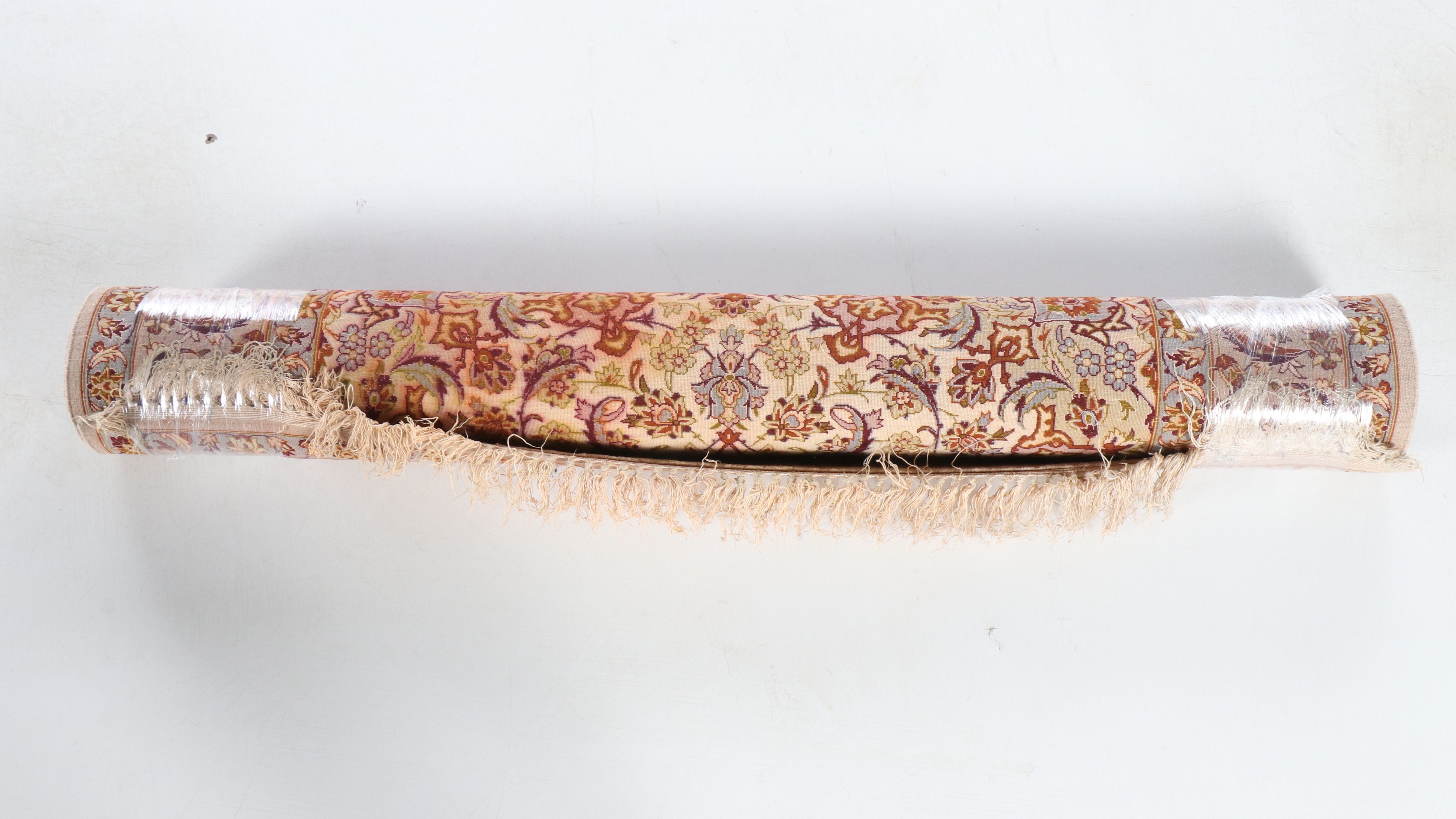 3'6 x 5'10 Hand-Knotted Indo-Persian Kerman Style Area Rug with Silk Highlights