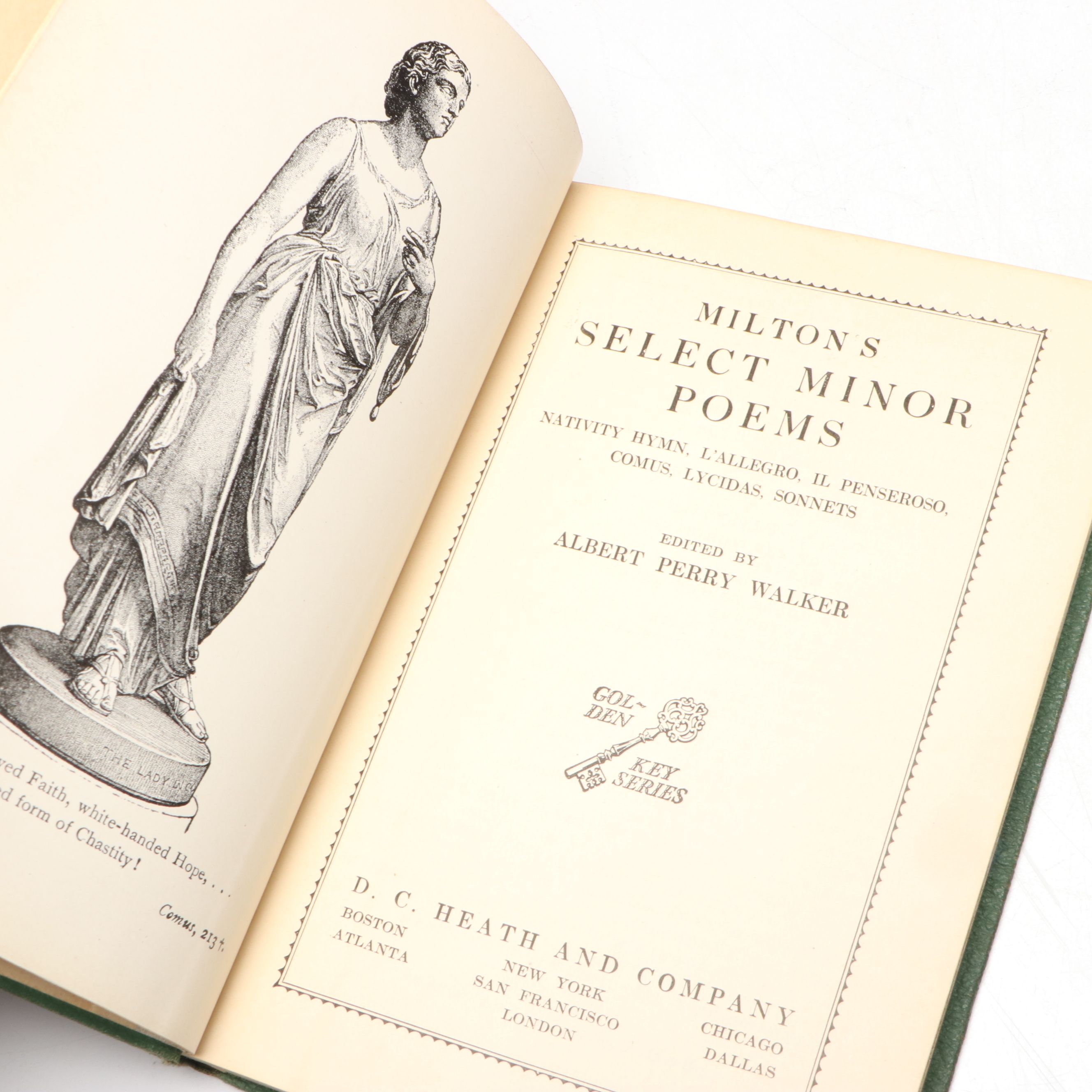 Judd Co Art Nouveau Brass Book Rack with Antique Books and Mineral Specimens