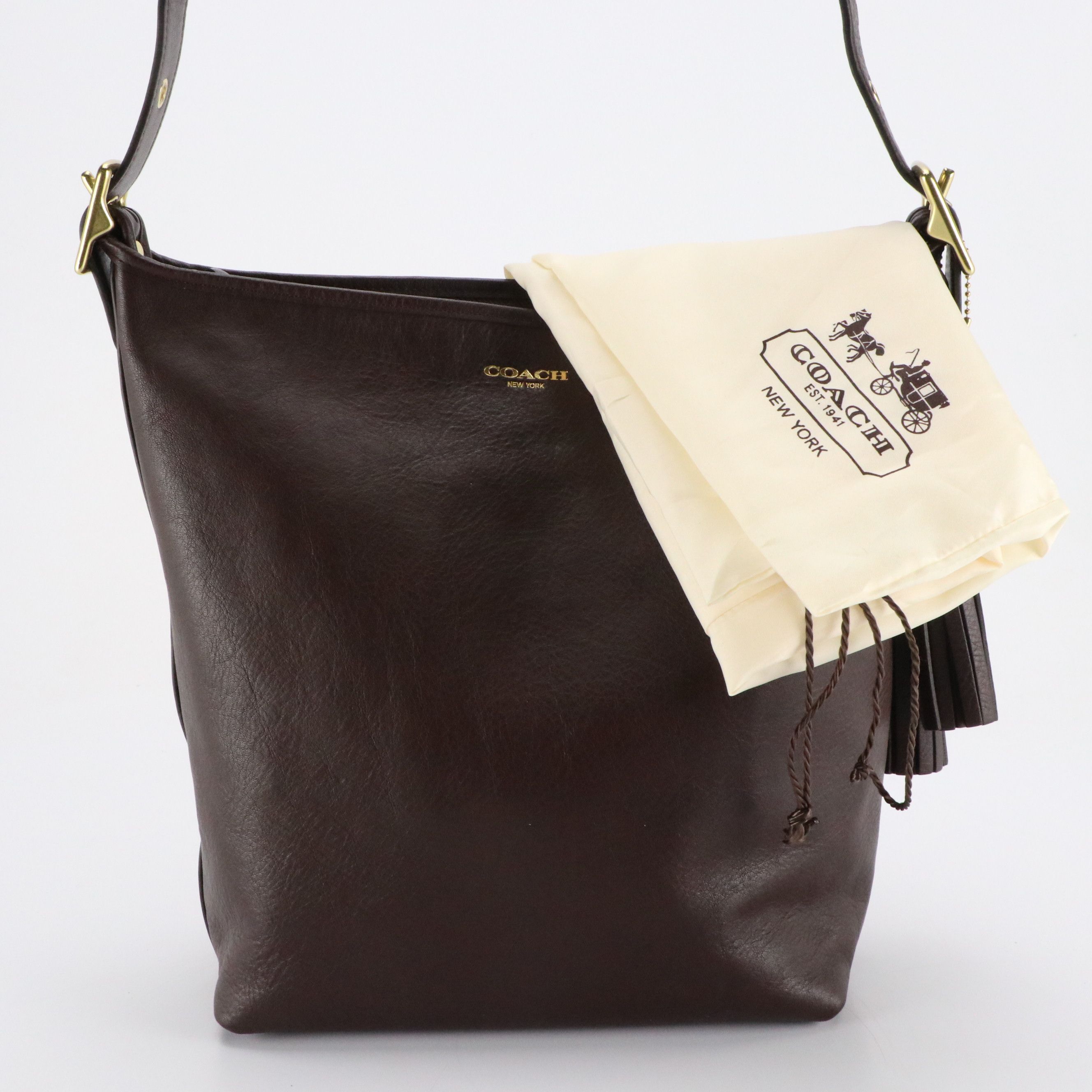 Coach Legacy Tassel Shoulder Duffel 19889 in Brown Leather