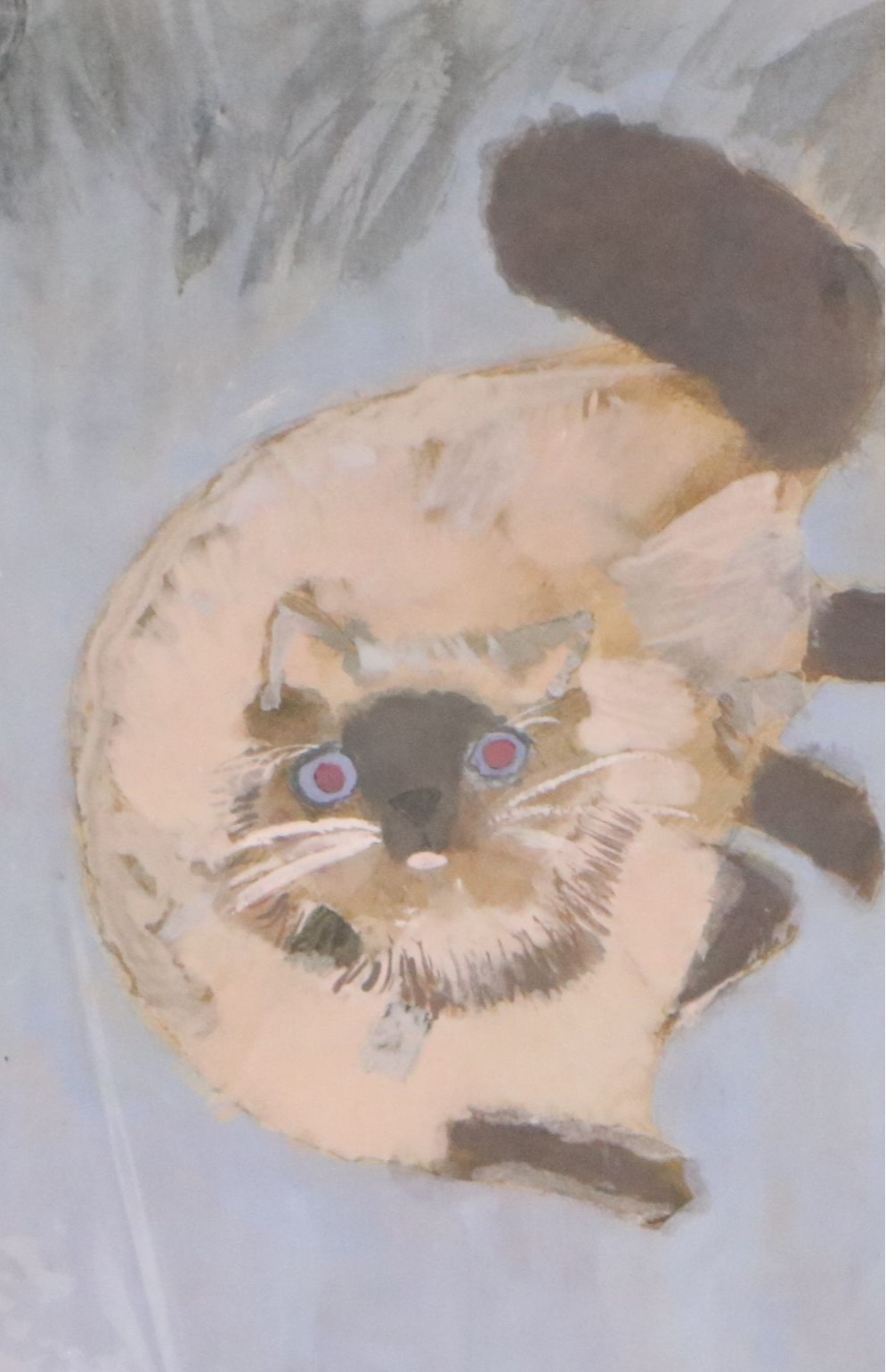 Student Tempera Painting "My Cat Muffet" from SCPA, 1980s