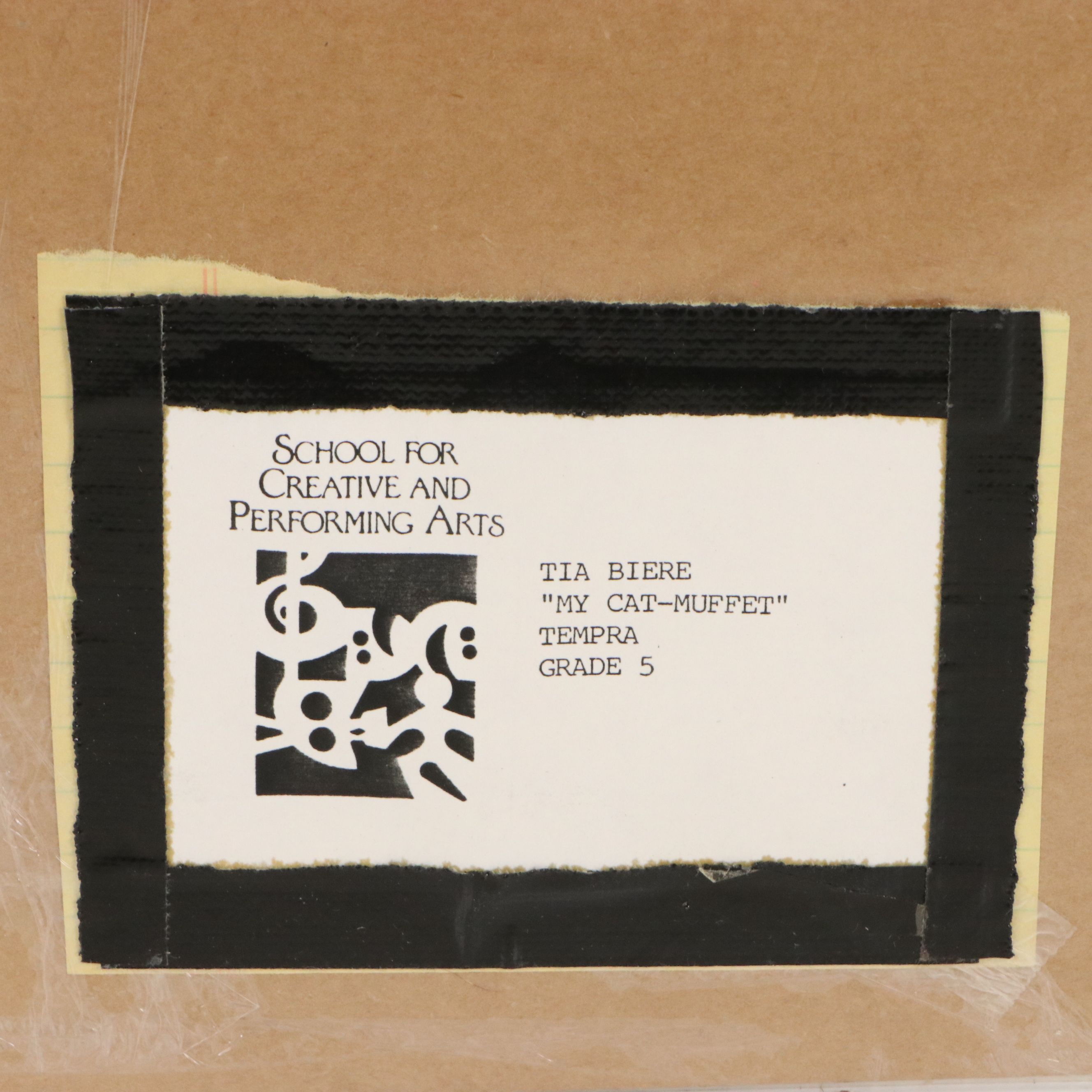 Student Tempera Painting "My Cat Muffet" from SCPA, 1980s