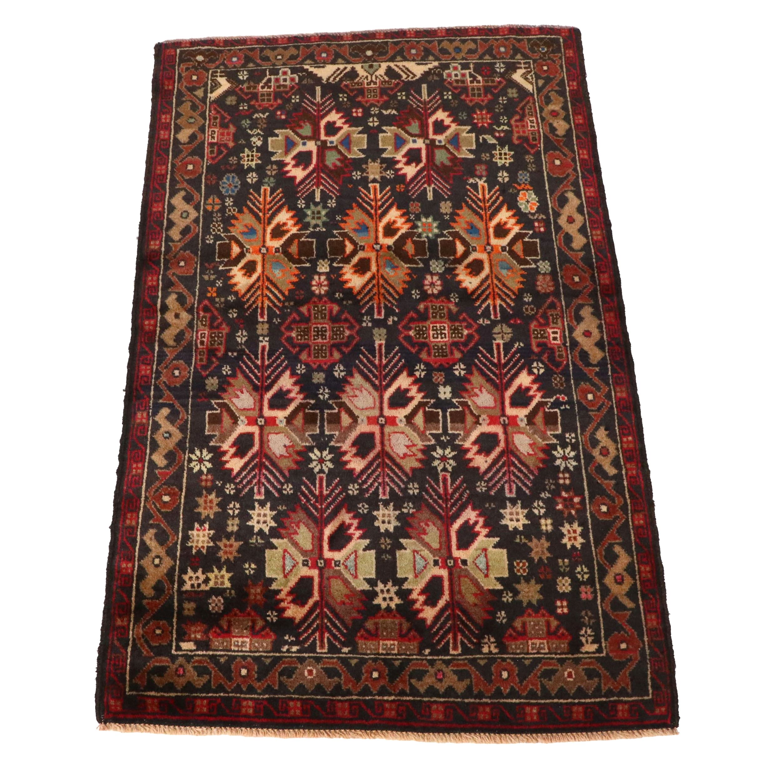 2'10 x 4'8 Hand-Knotted Afghan Baluch Accent Rug