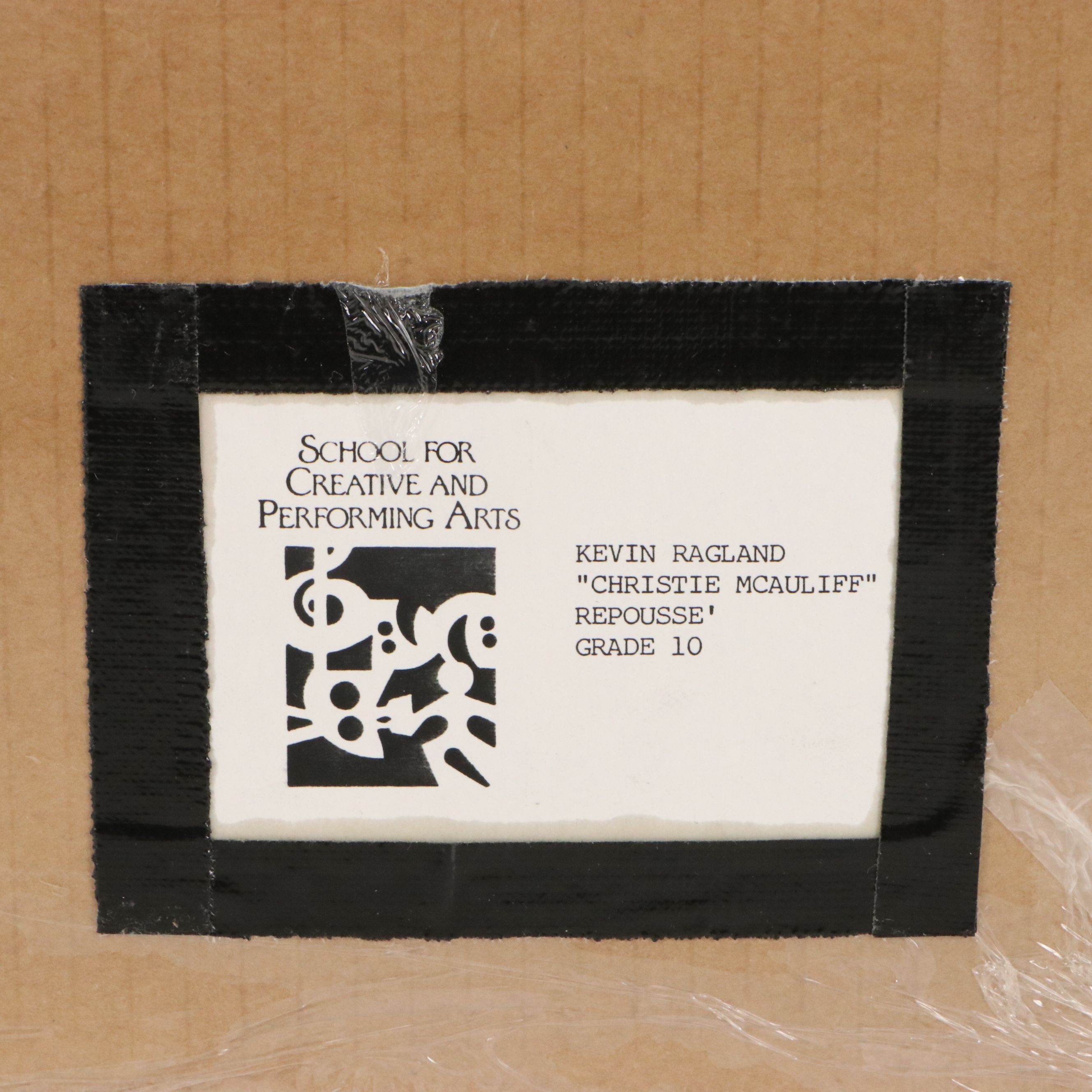 Student Repoussé "Christie Mcauliff" from SCPA, 1980s