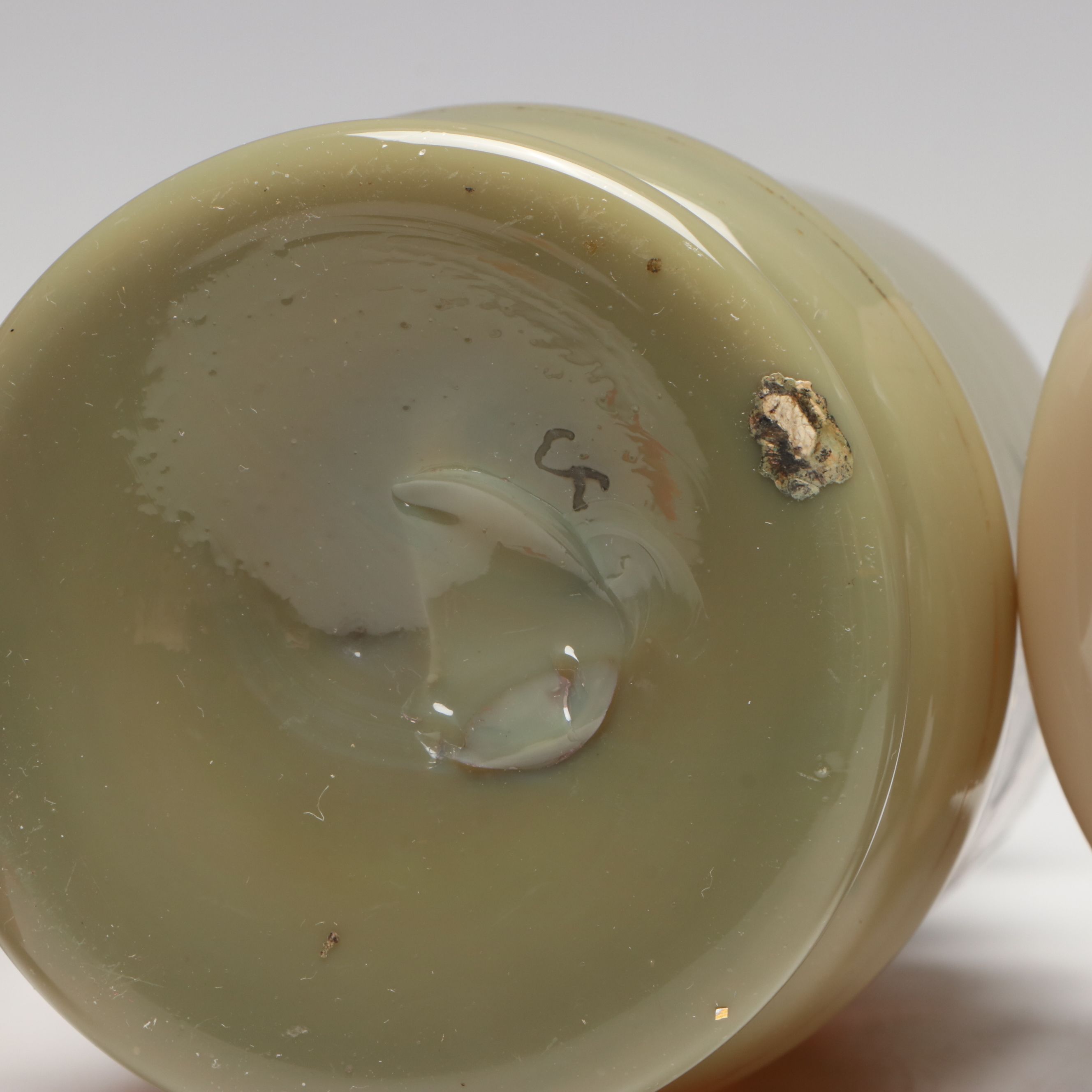 Victorian Hand-Painted Opaline Footed Jar and Vases