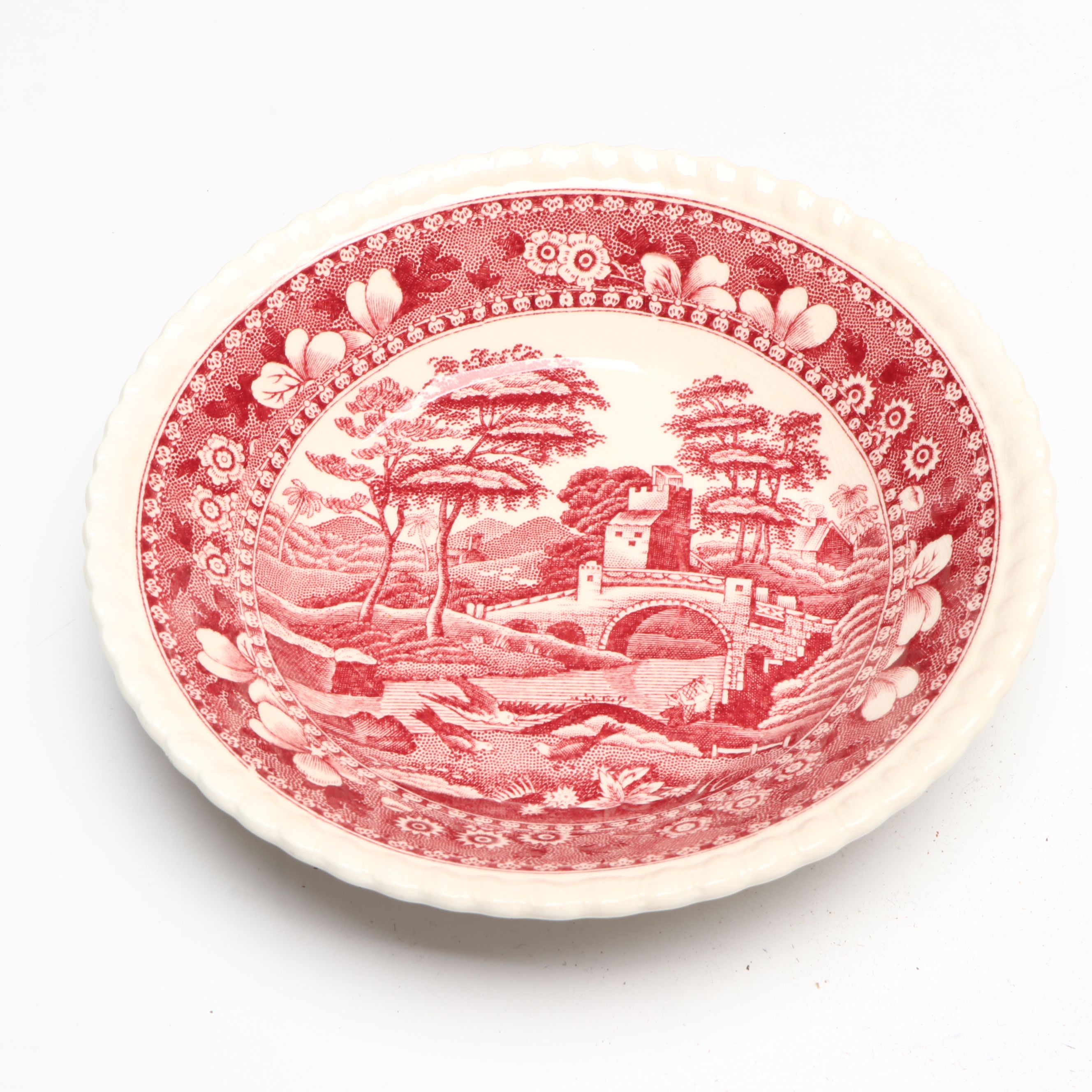 Copeland Spode "Tower" Pink Transferware Plates, Coffee Pot and More Serveware