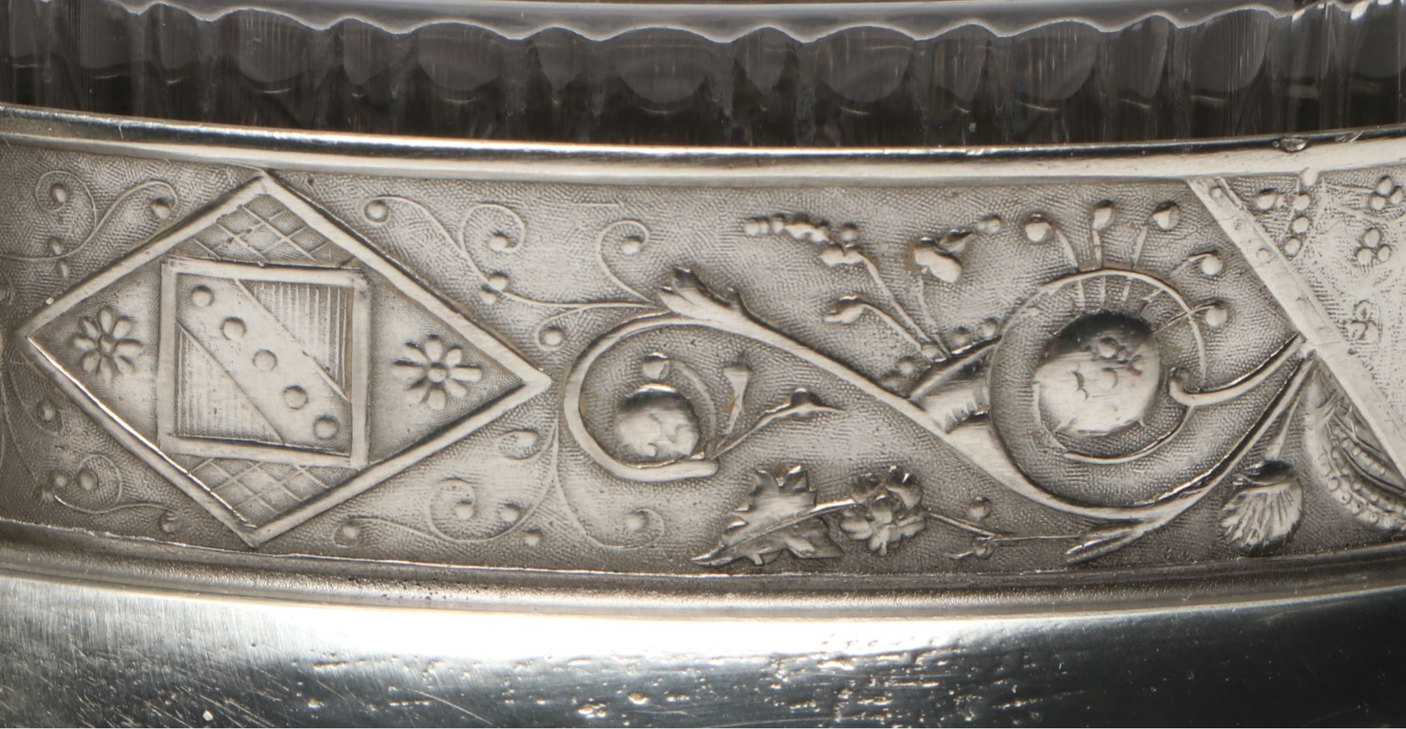 Vintage Victorian Style Etched Glass Double Pickle Castor