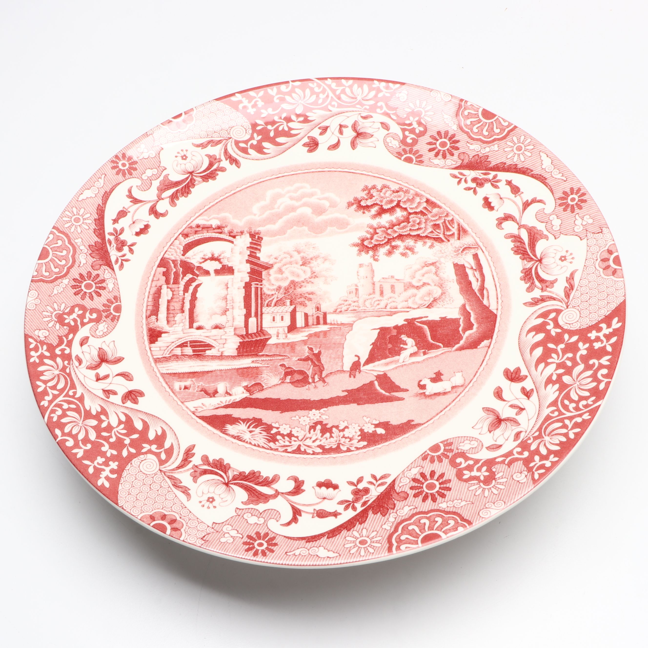 Copeland Spode "Tower" Pink Transferware Plates, Coffee Pot and More Serveware