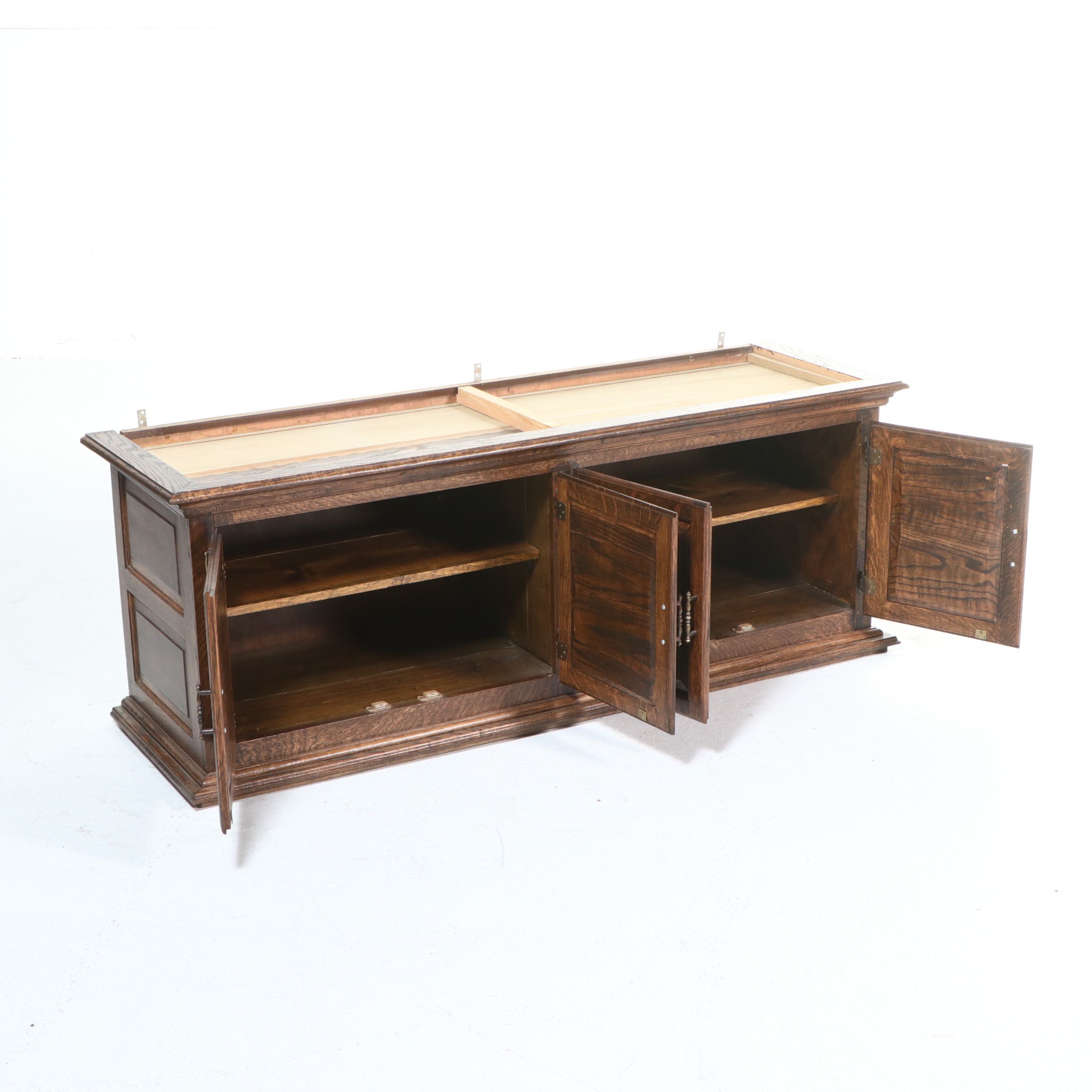 Federal Style Oak China Cabinet, Late 20th Century