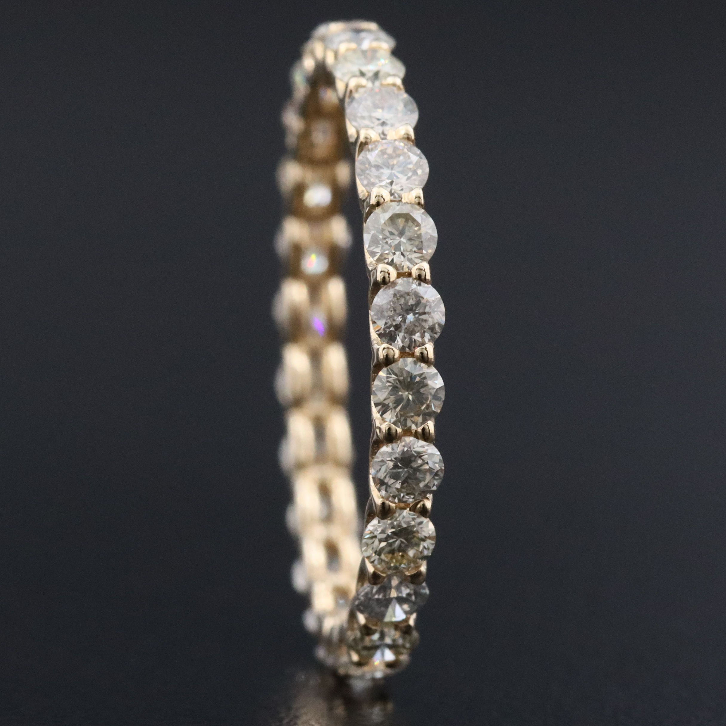 14K 1.33 CTW Fancy Diamond Eternity Band with IGI Jewelry Report