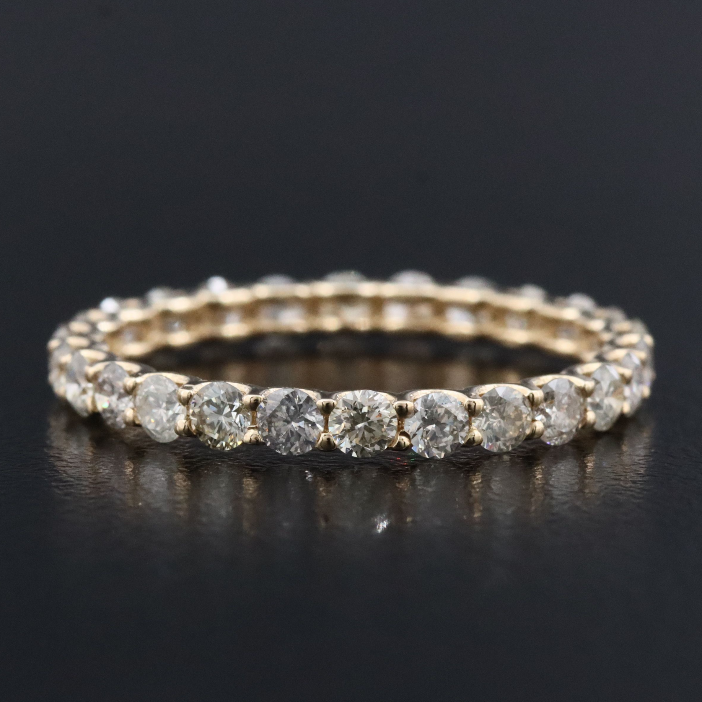 14K 1.33 CTW Fancy Diamond Eternity Band with IGI Jewelry Report