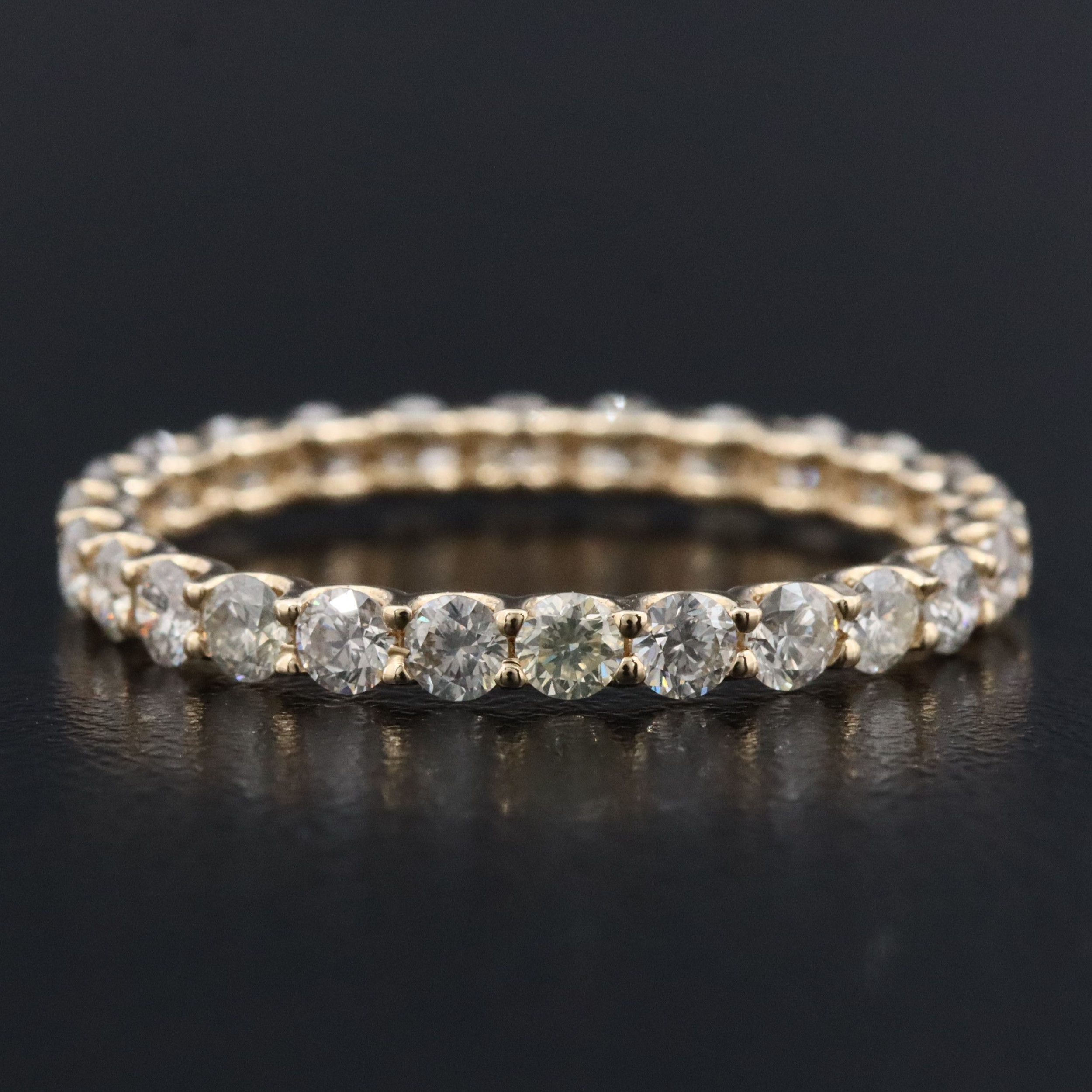 14K 1.33 CTW Fancy Diamond Eternity Band with IGI Jewelry Report