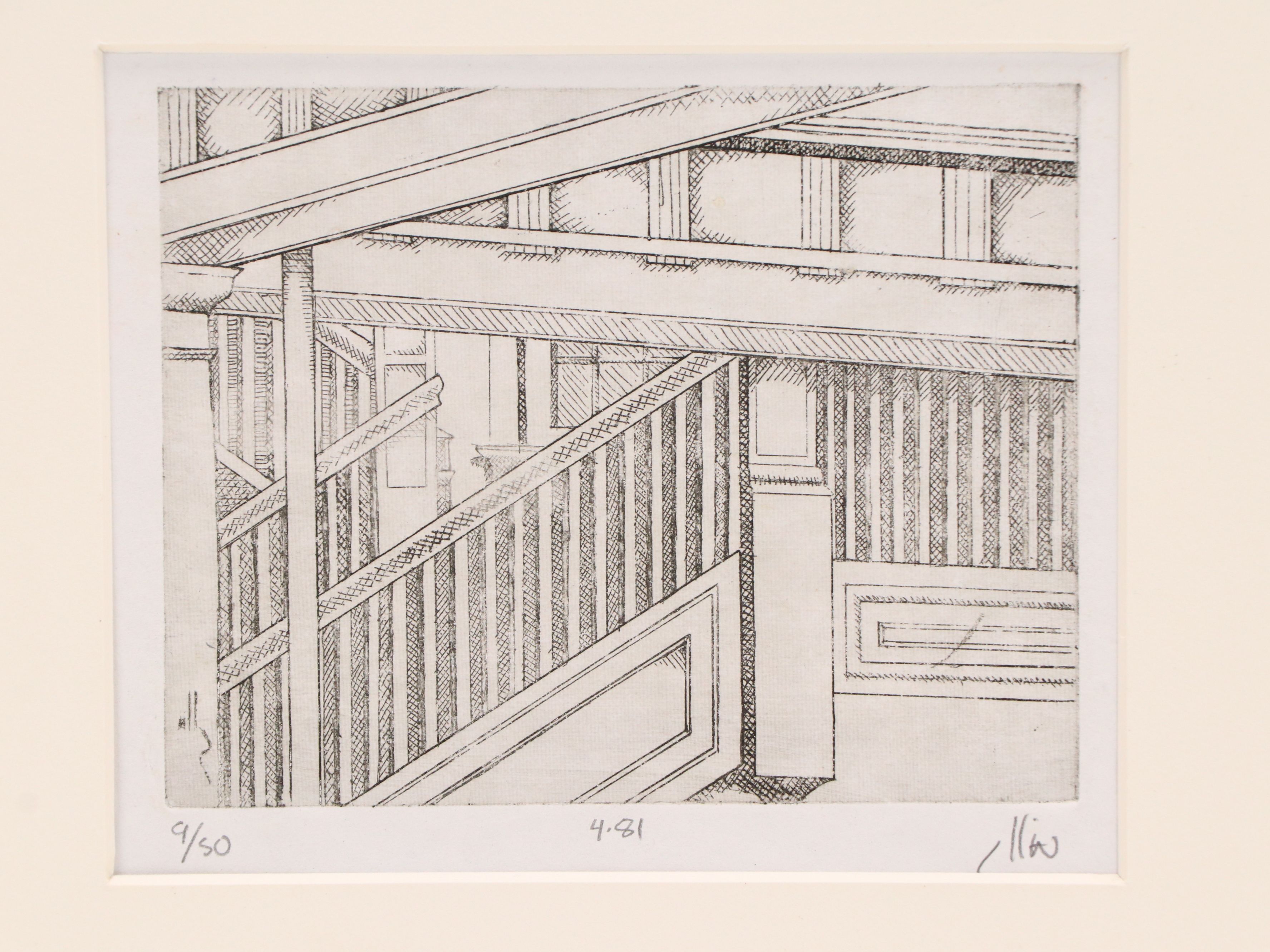 Ethan Tucker and Matt Sullivan Untitled Etchings of Interior Scenes, 1981