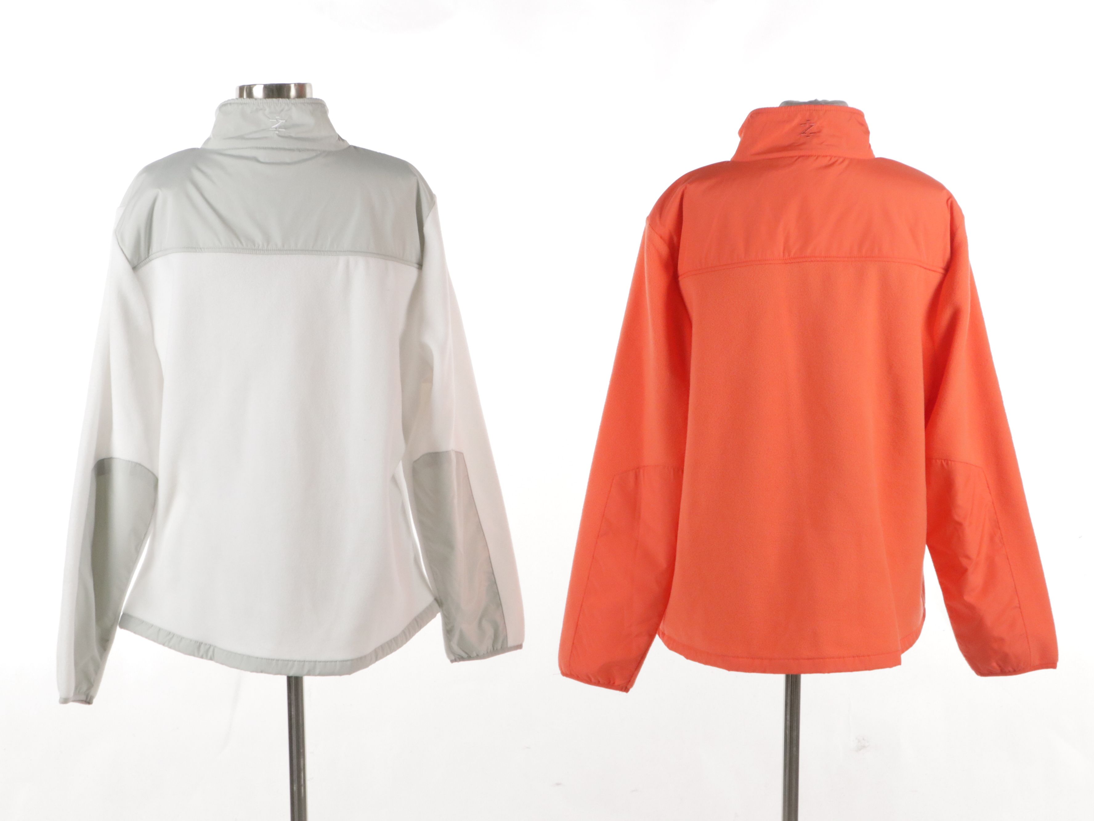 Izod White and Neon Orange Zipper Front Jackets, With Tags