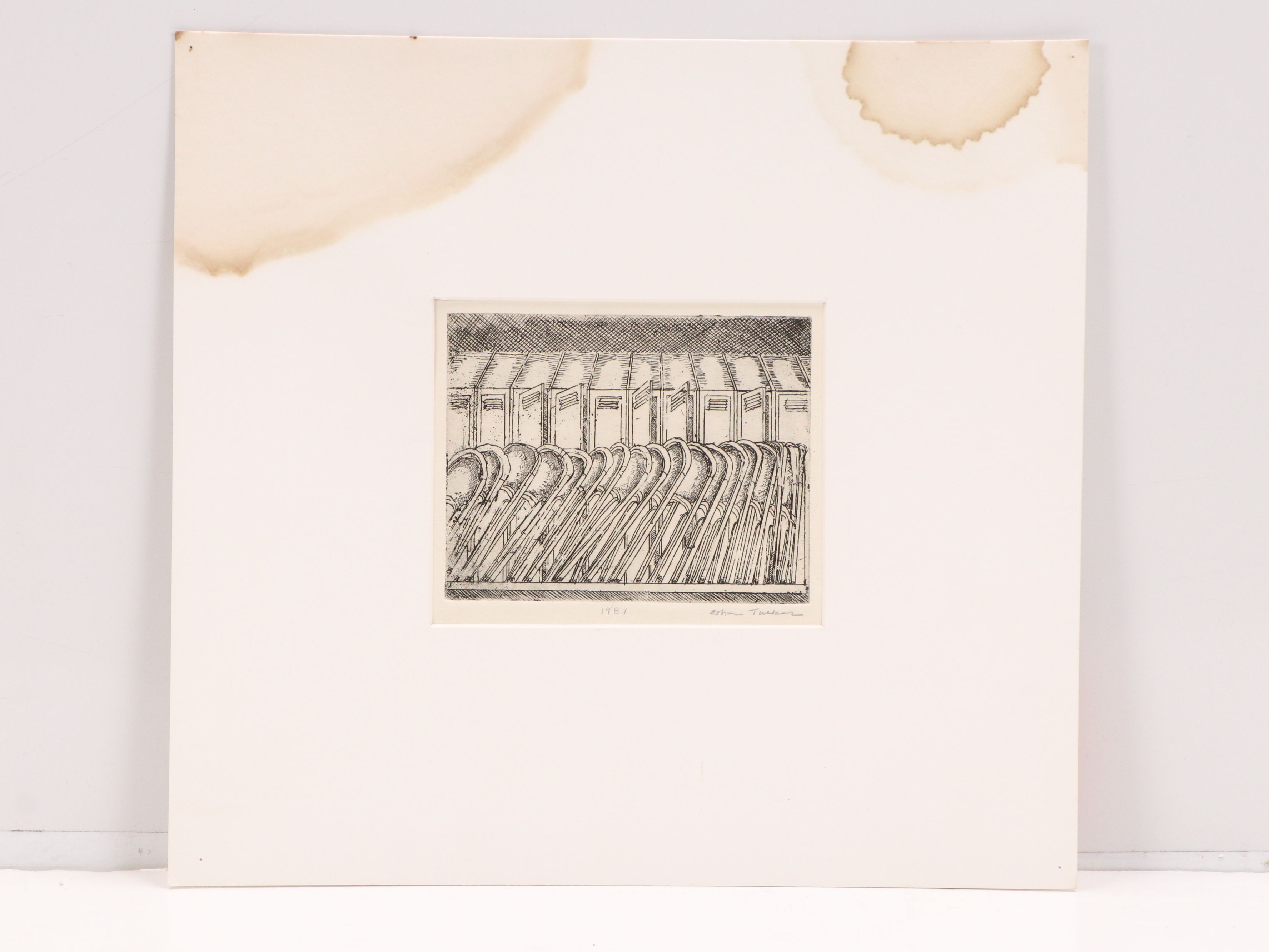 Ethan Tucker and Matt Sullivan Untitled Etchings of Interior Scenes, 1981