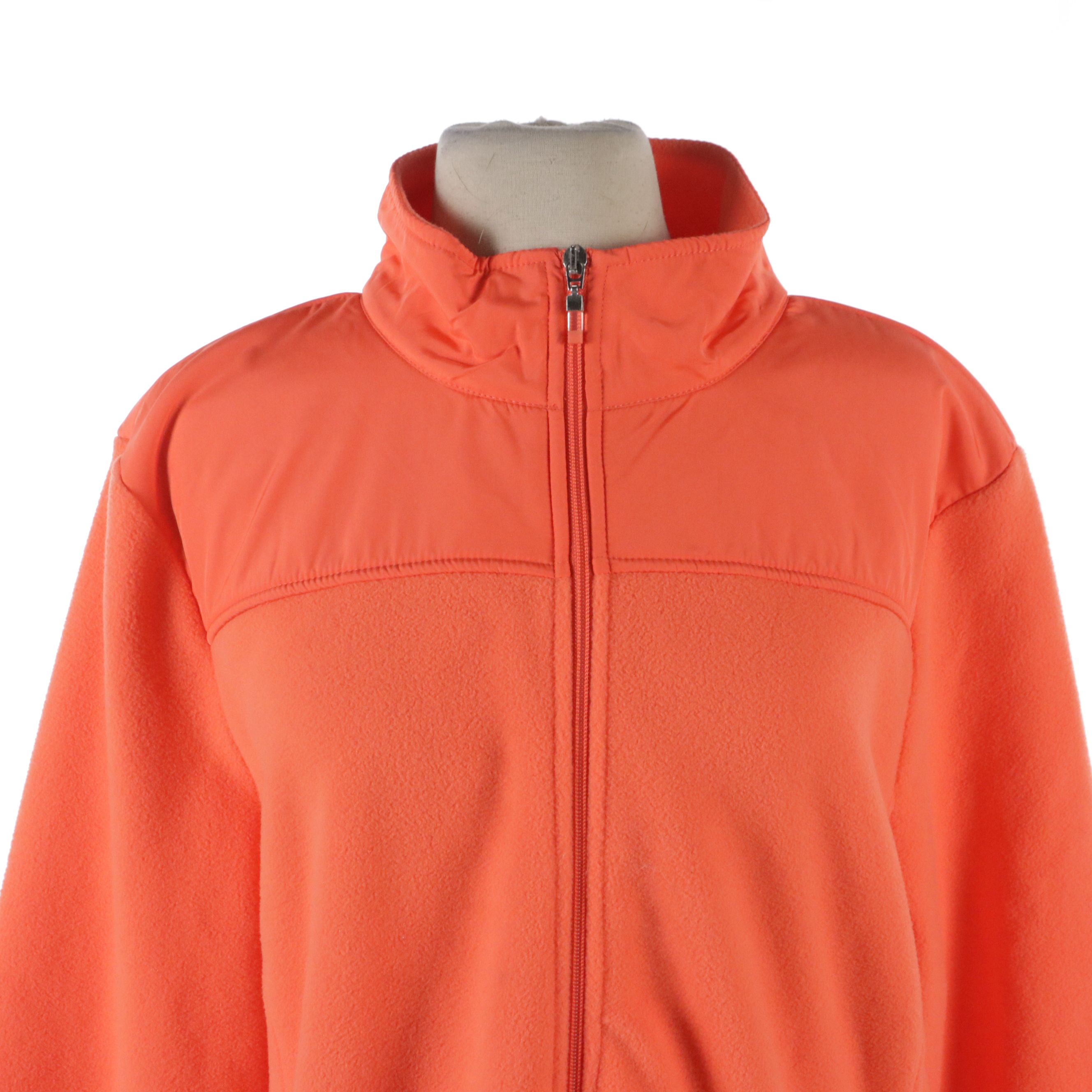 Izod White and Neon Orange Zipper Front Jackets, With Tags