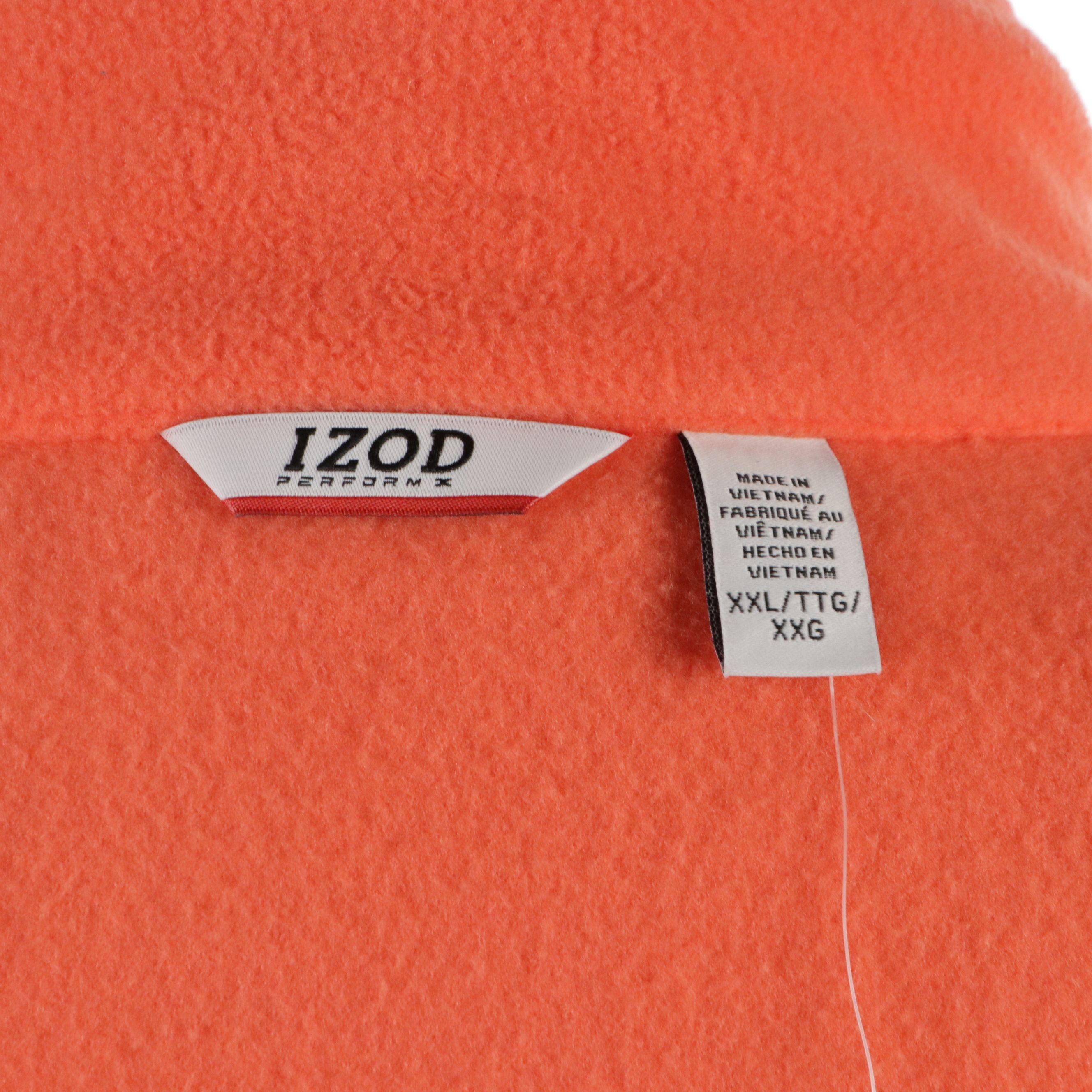 Izod White and Neon Orange Zipper Front Jackets, With Tags