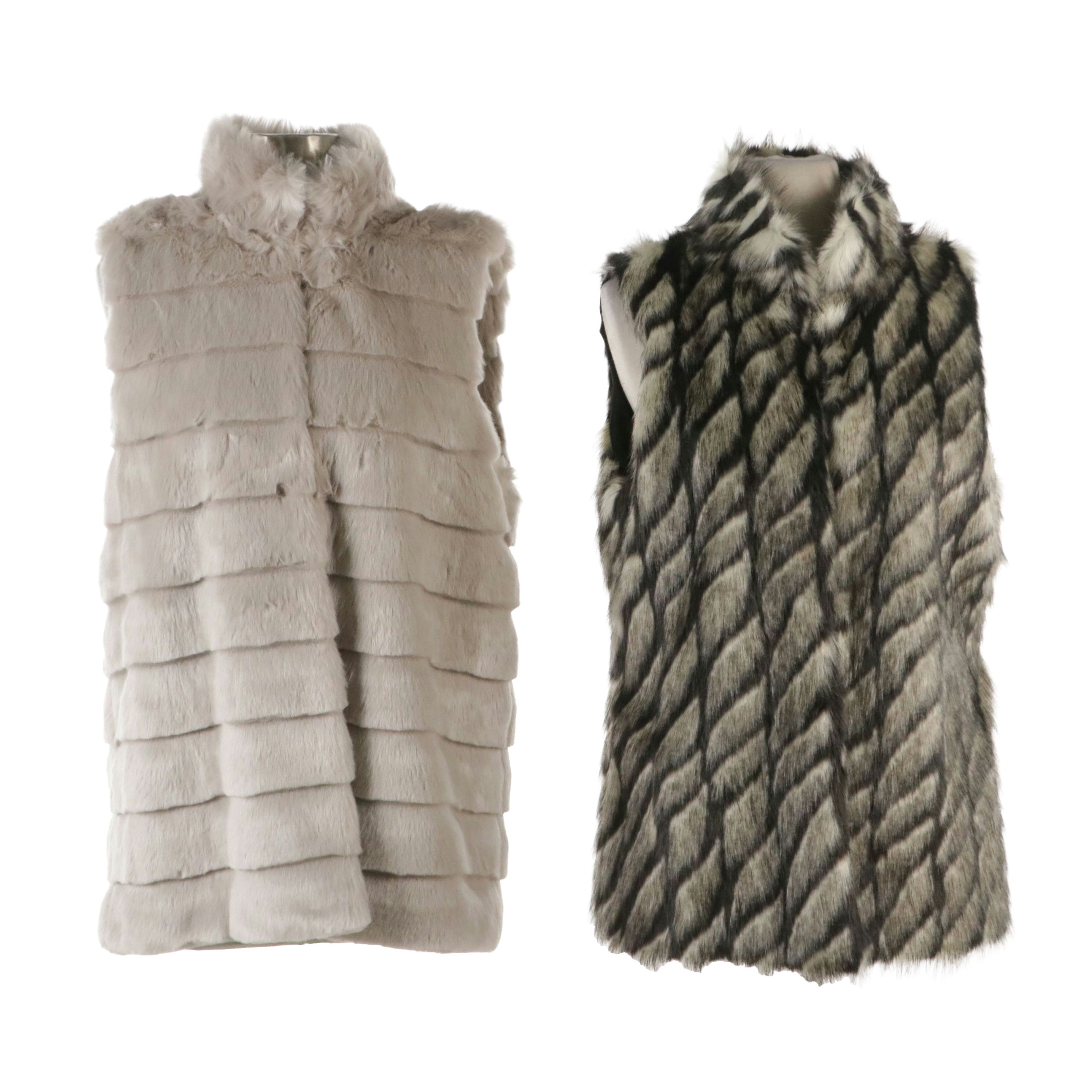 Talbots and Lisa International Faux Fur Vests