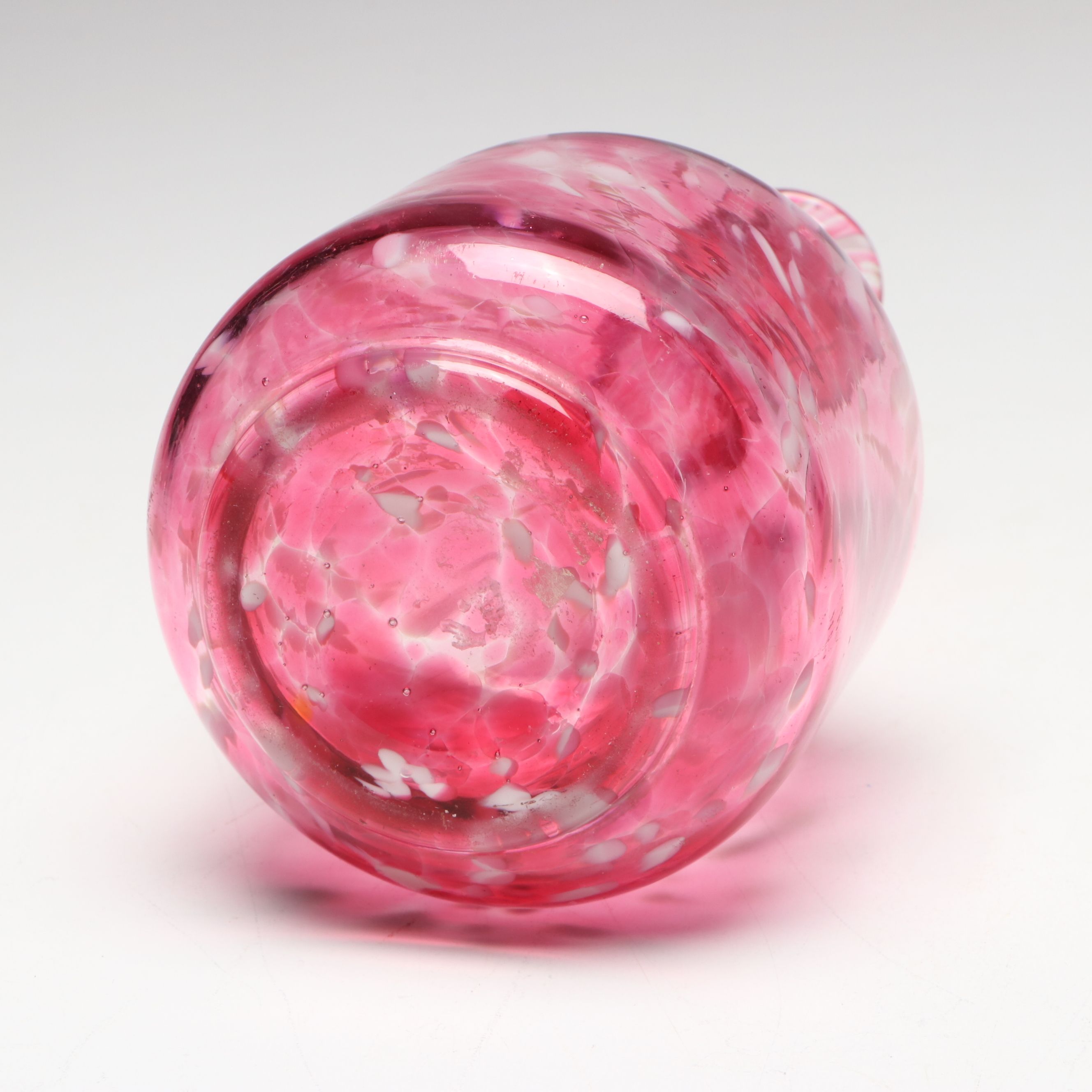 Satin Glass Diamond Quilted Pattern Oil Bottle with Spatter Glass Decanter