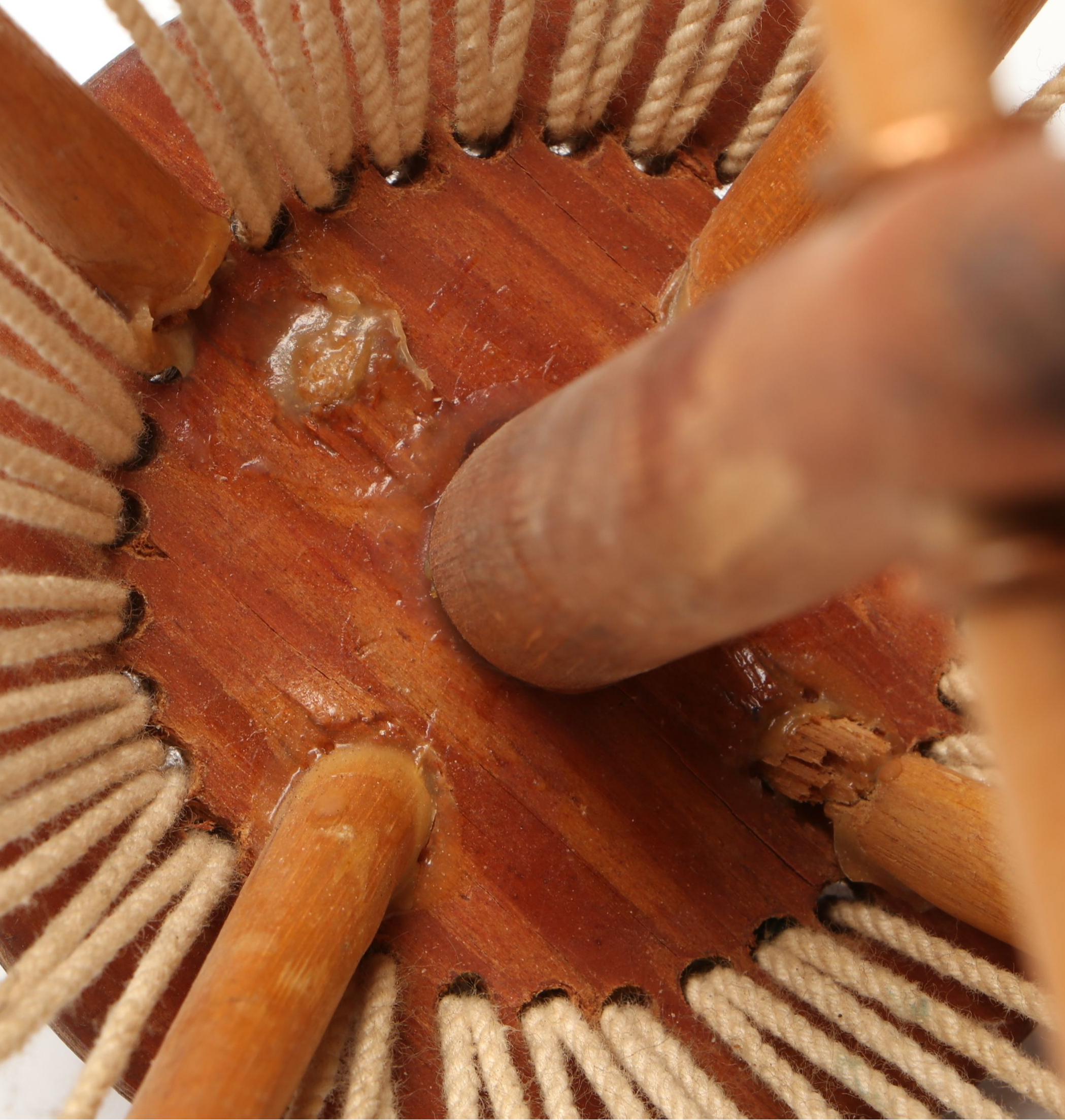 Alpine Souvenir Pointed Hiking Stick with Polychrome Woven Box and Birdcage