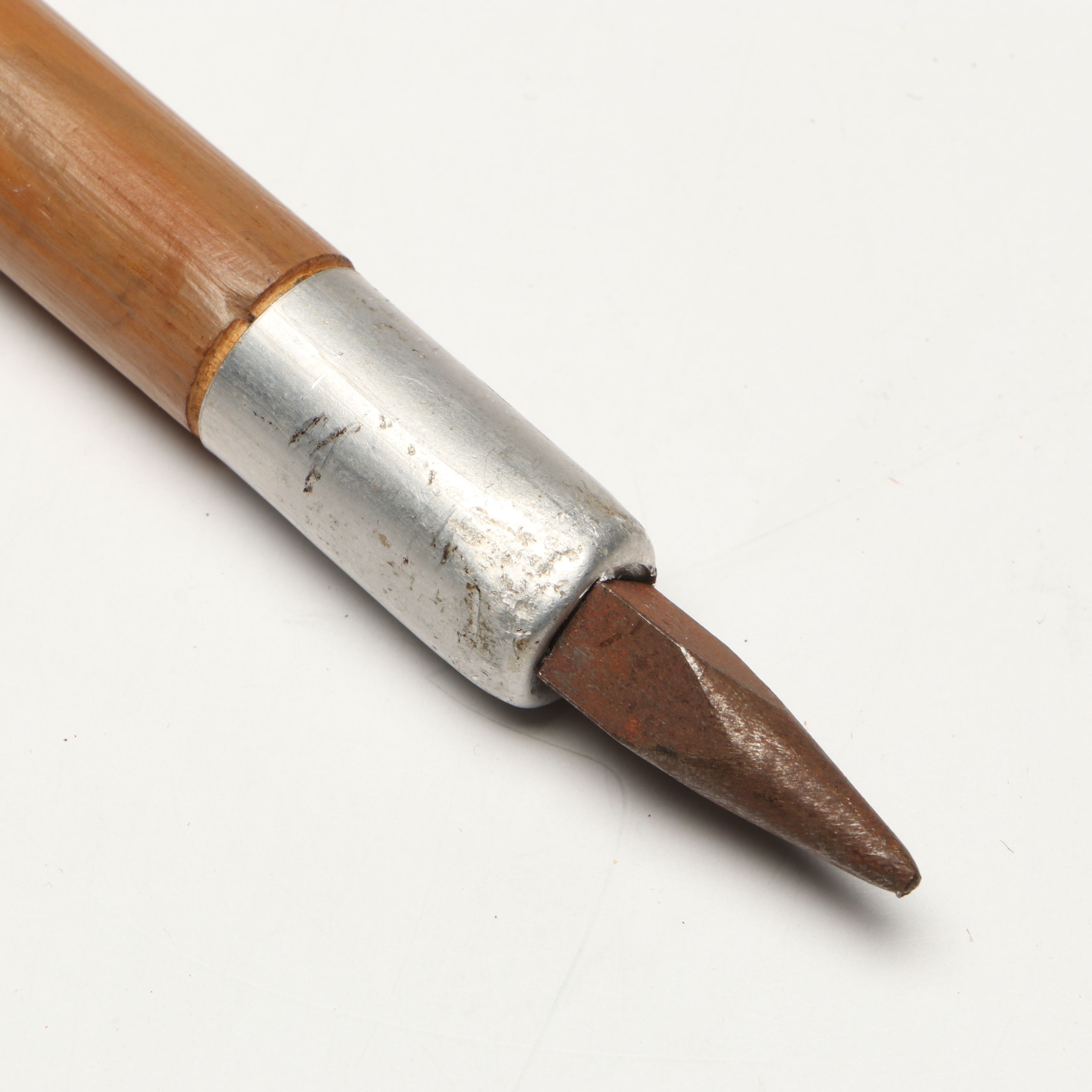 Alpine Souvenir Pointed Hiking Stick with Polychrome Woven Box and Birdcage