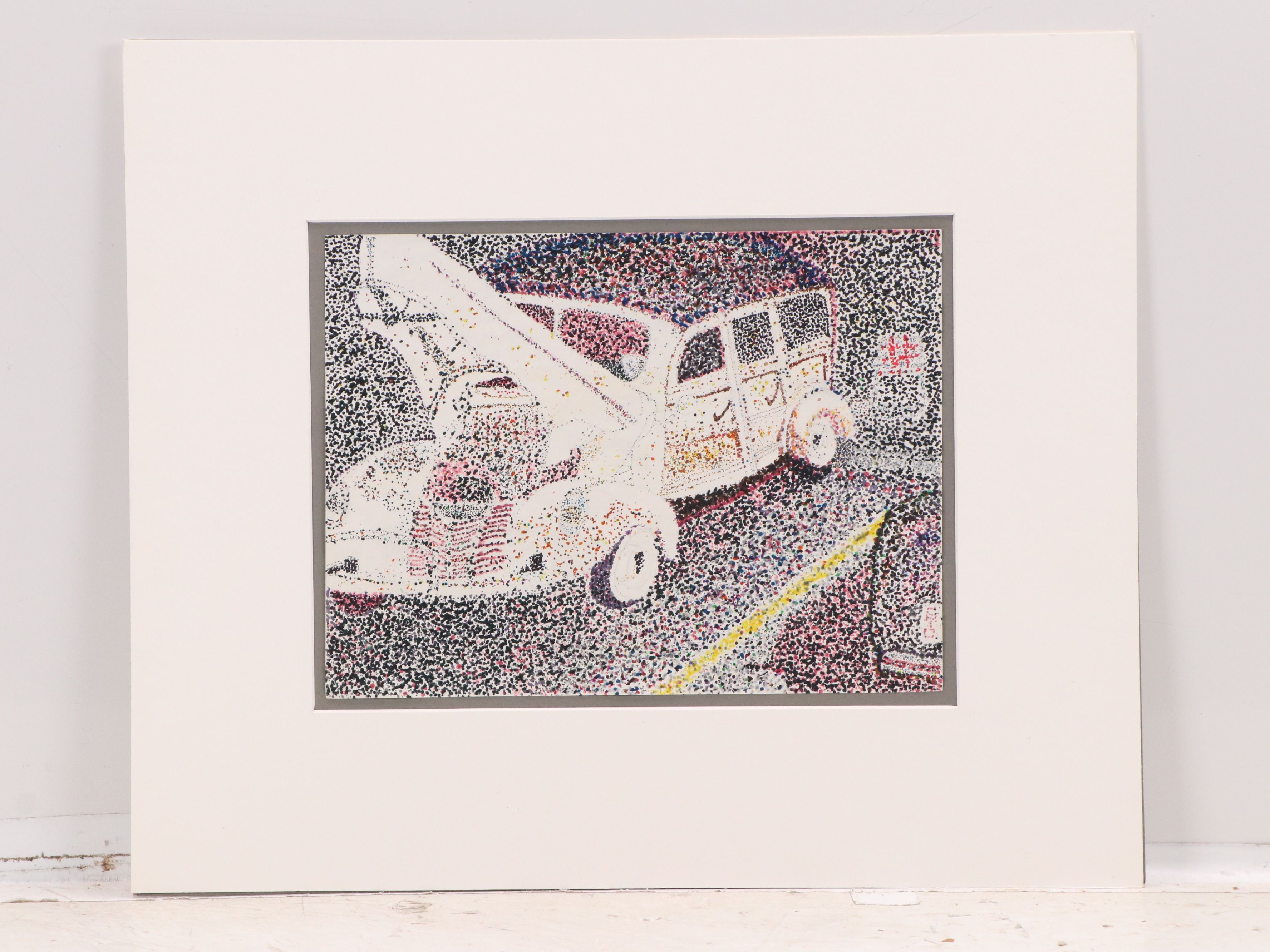 Pointillist Marker Drawings "Landscape #1" and "Untitled," 2007