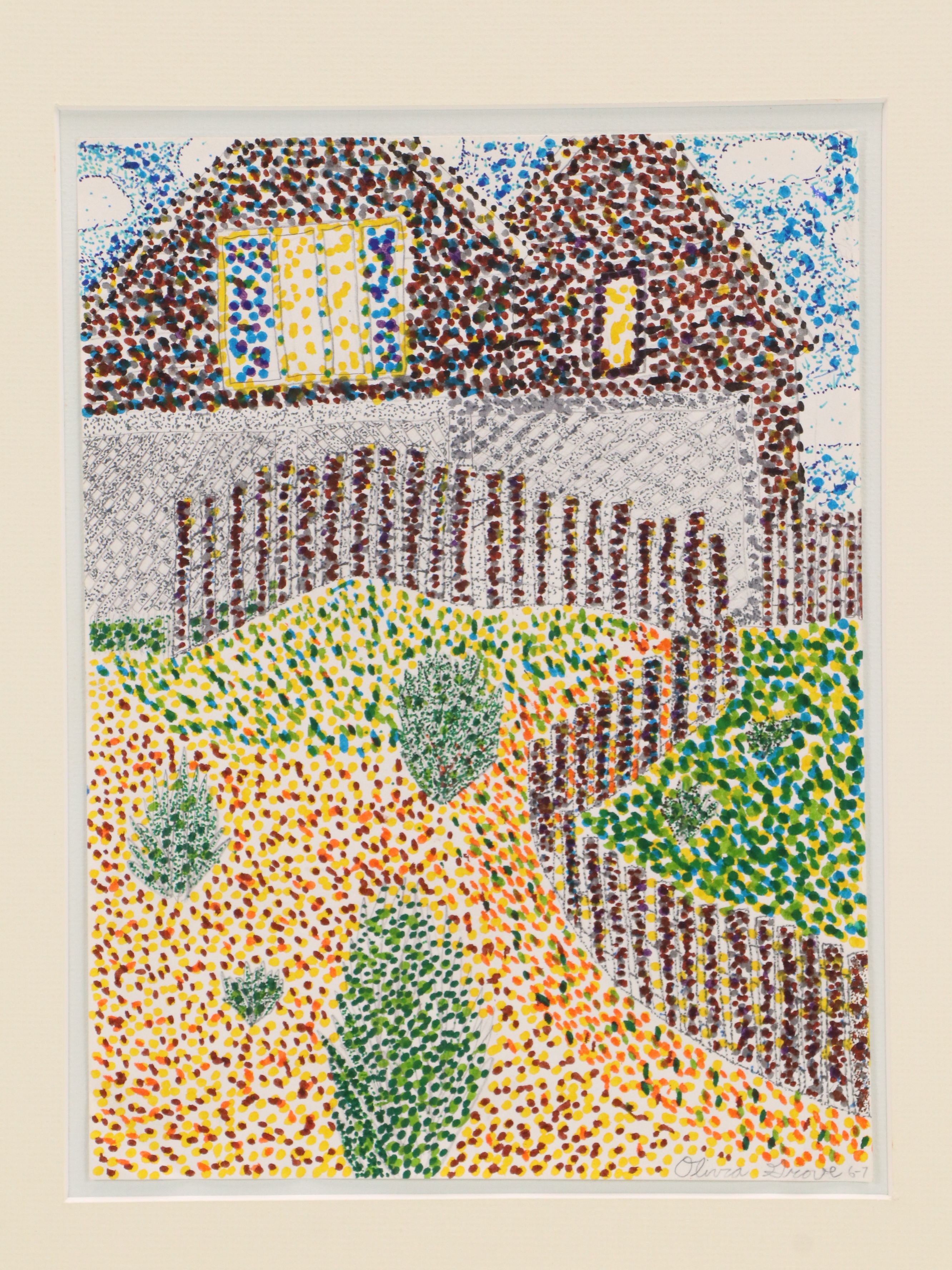Pointillist Marker Drawings "Landscape #1" and "Untitled," 2007