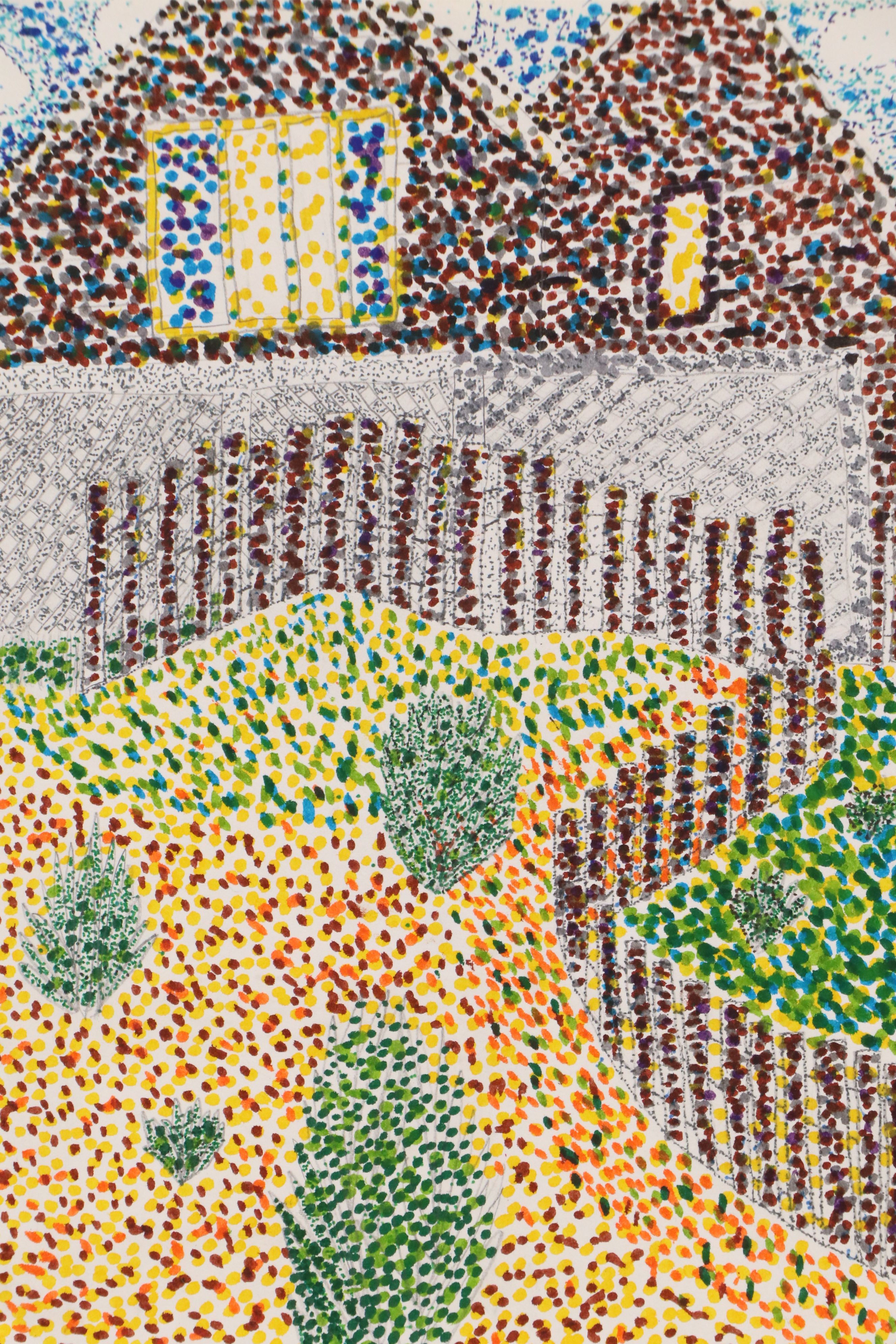 Pointillist Marker Drawings "Landscape #1" and "Untitled," 2007