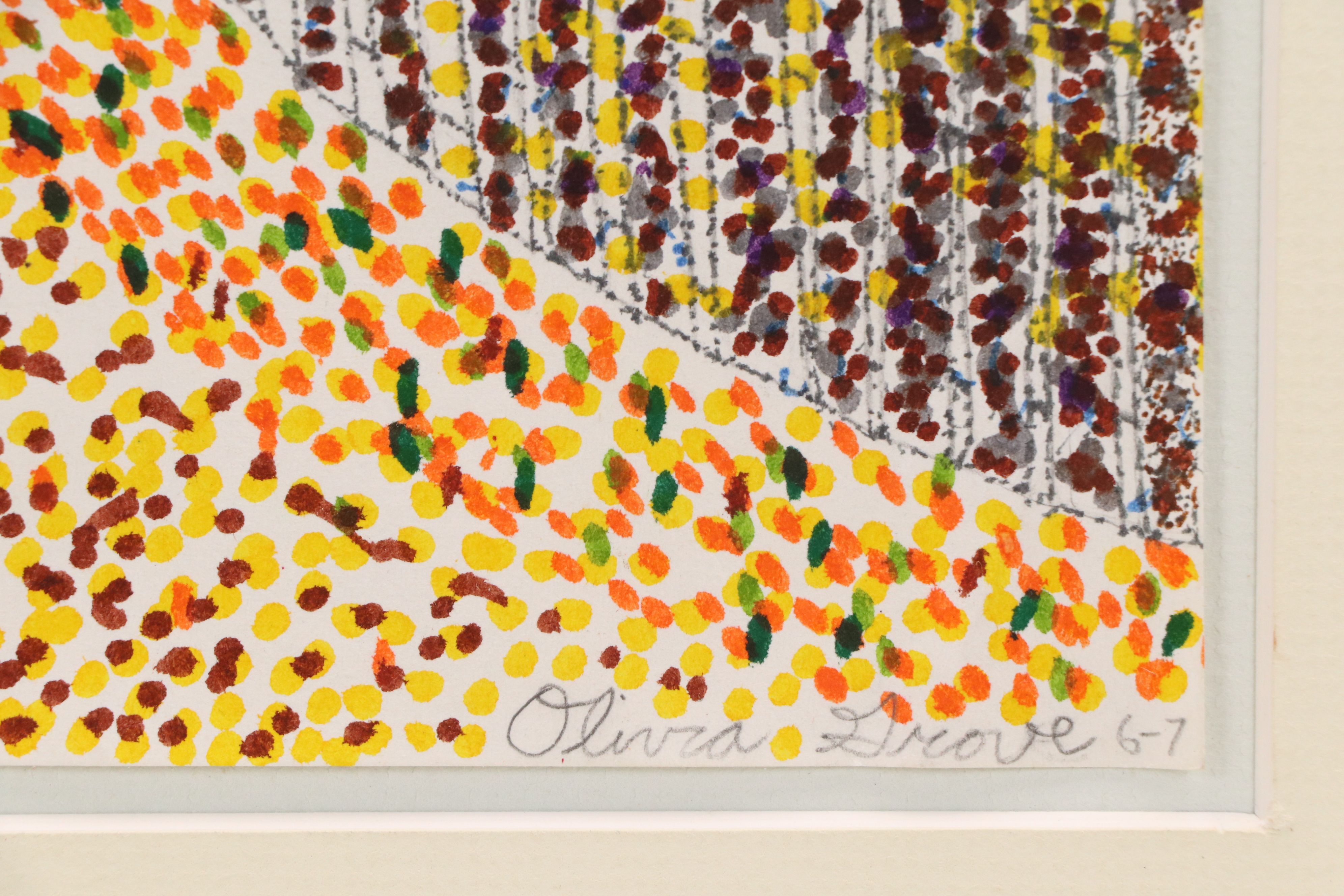 Pointillist Marker Drawings "Landscape #1" and "Untitled," 2007