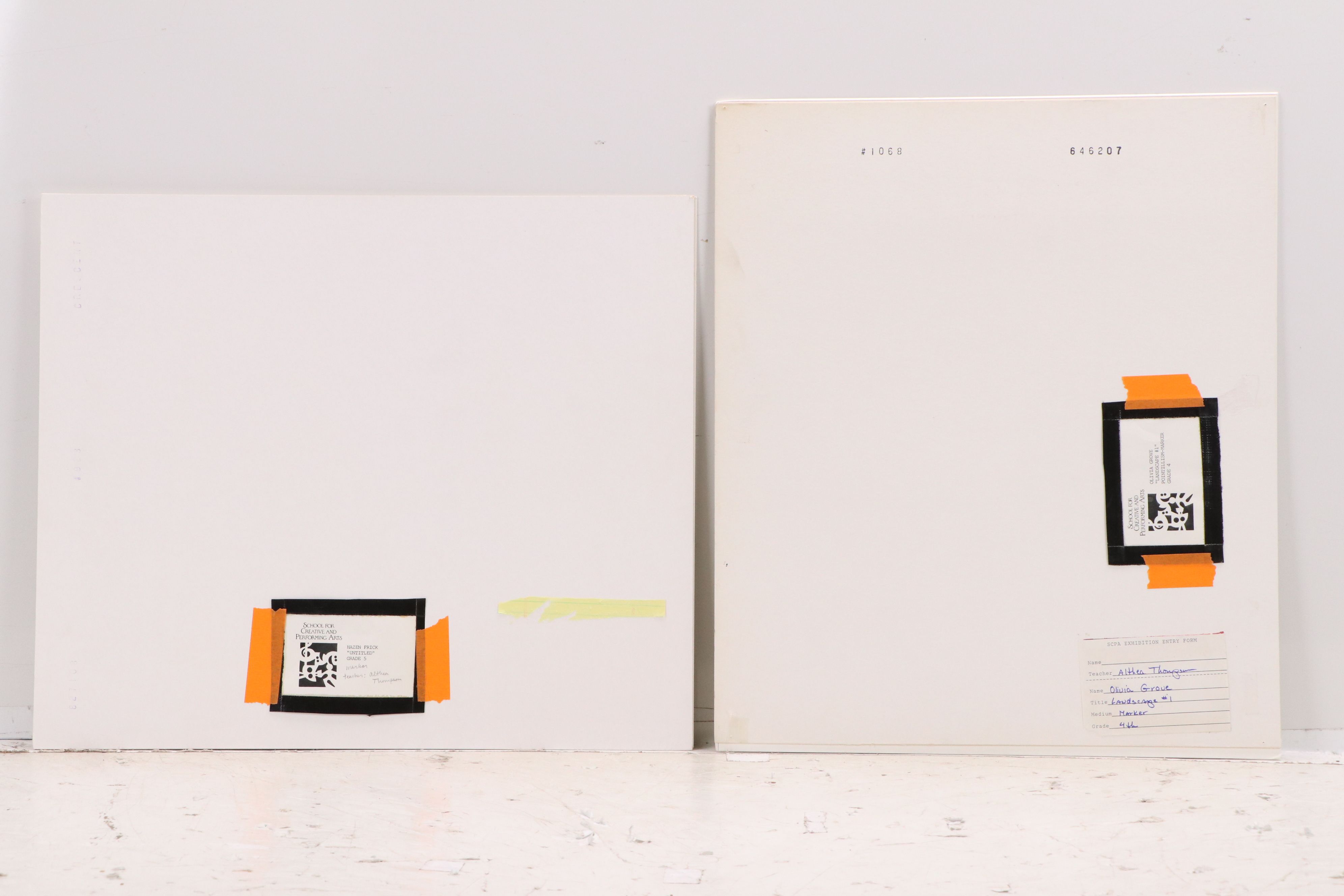 Pointillist Marker Drawings "Landscape #1" and "Untitled," 2007