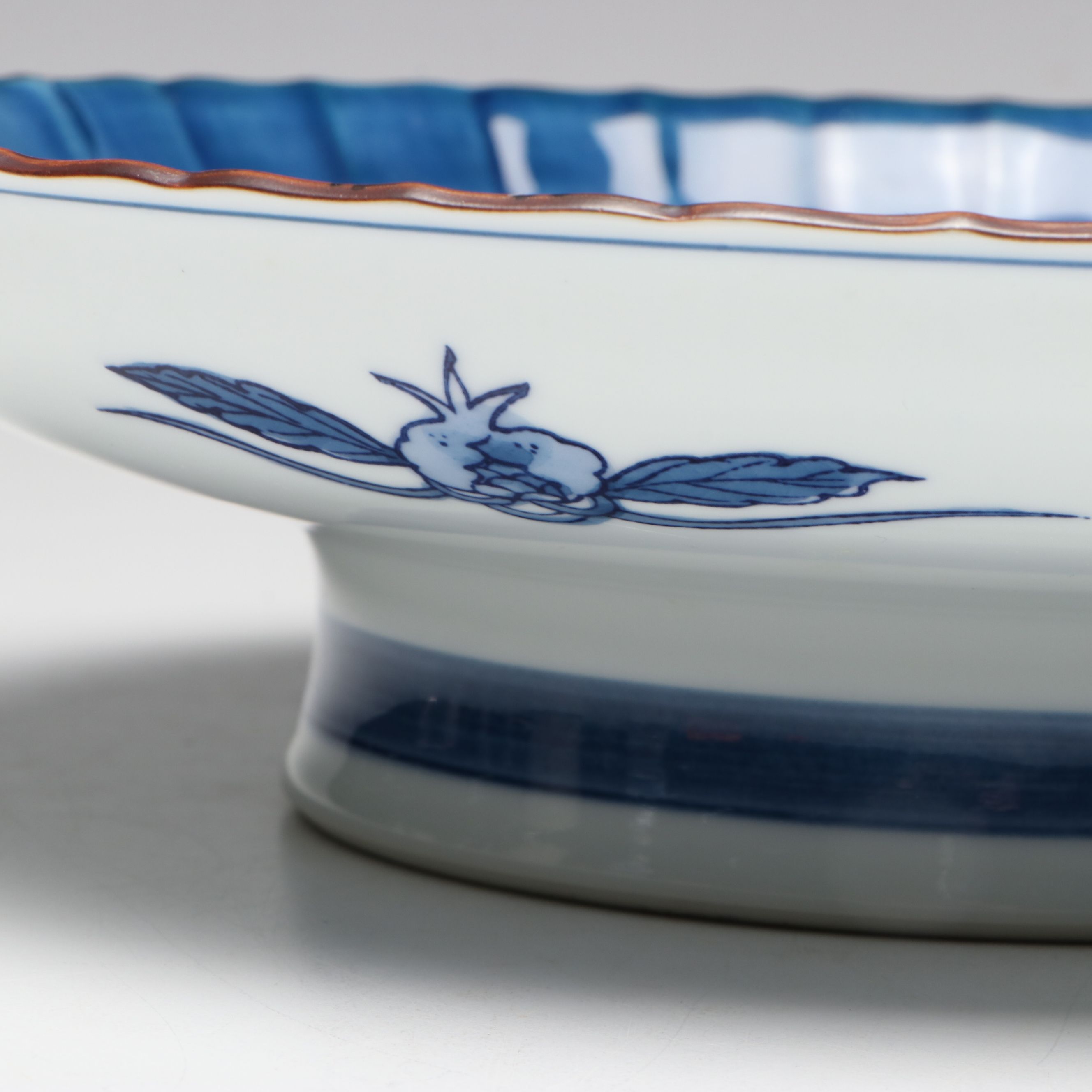 Japanese Hand-Decorated Ceramic Pomegranate Tray