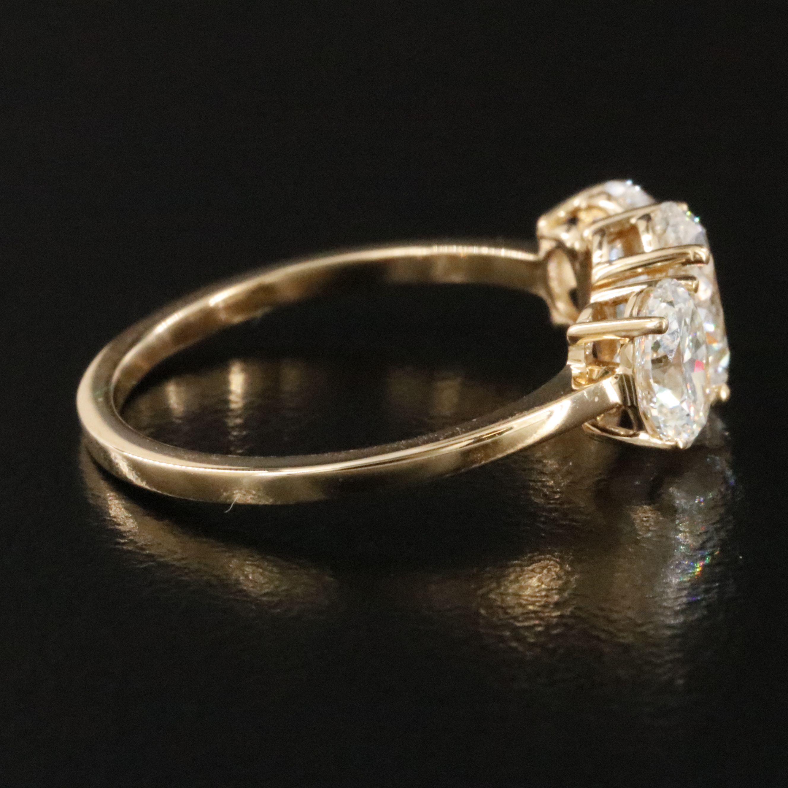 18K 1.91 CTW Diamond Three Stone Ring with GIA Reports